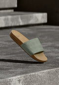 ADILETTE UNISEX - Mules - silver-coloured green/cardboard