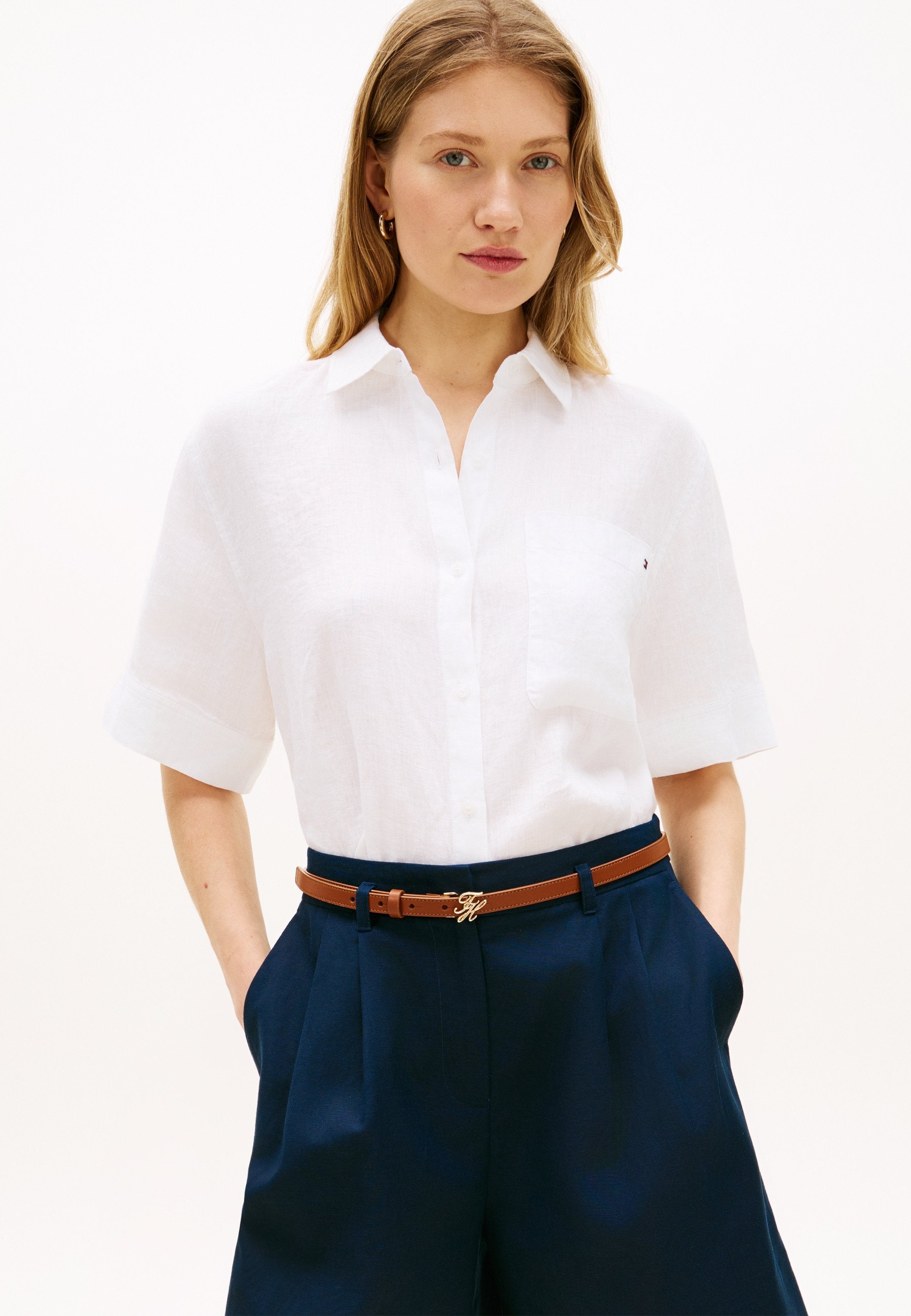 Button-down blouse - optic white