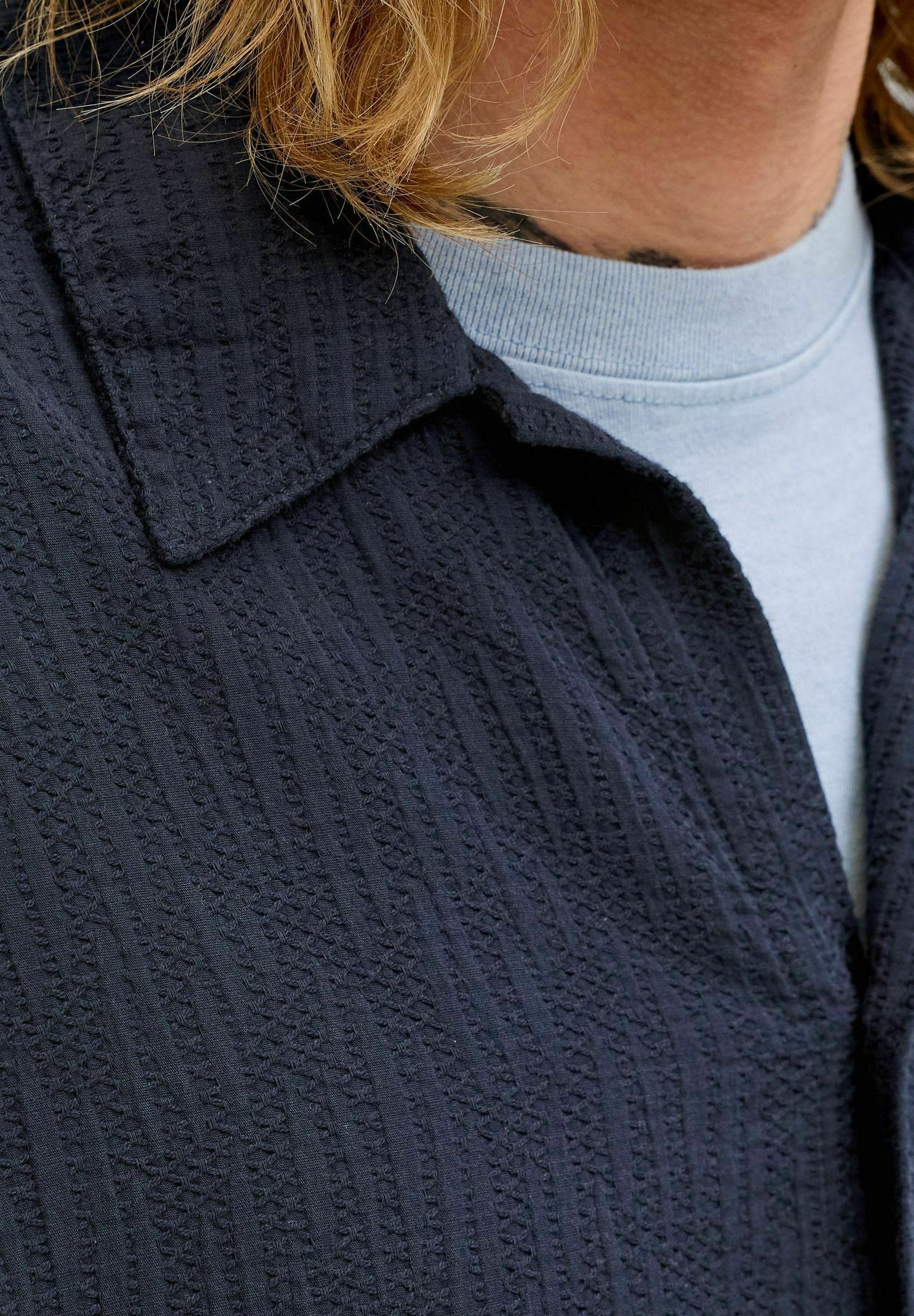 JORMONTAUK WAVY TEXTURE SHIRT SS SN - Shirt - sky captain