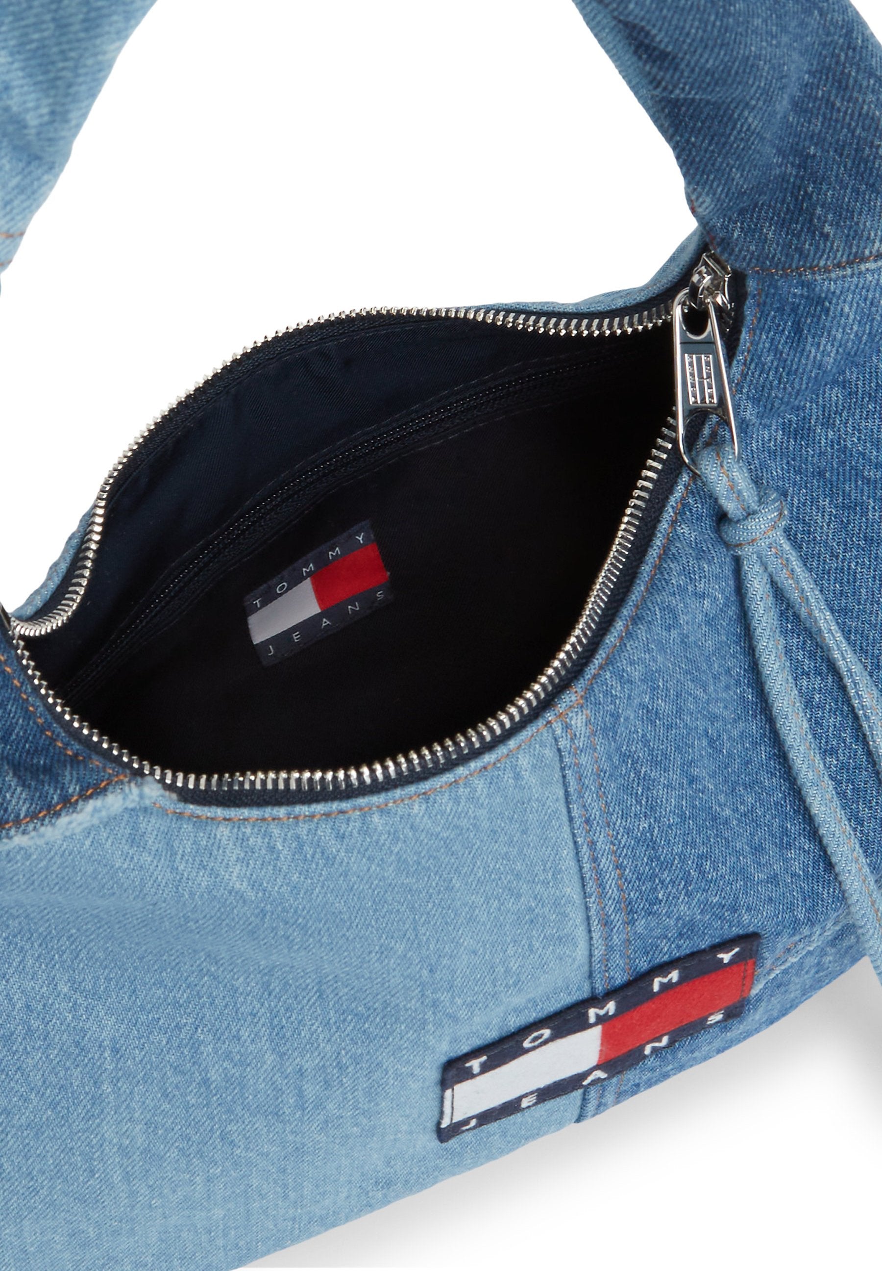 PATCHWORK DENIM SHOULDER BAG - Handbag - denim patch
