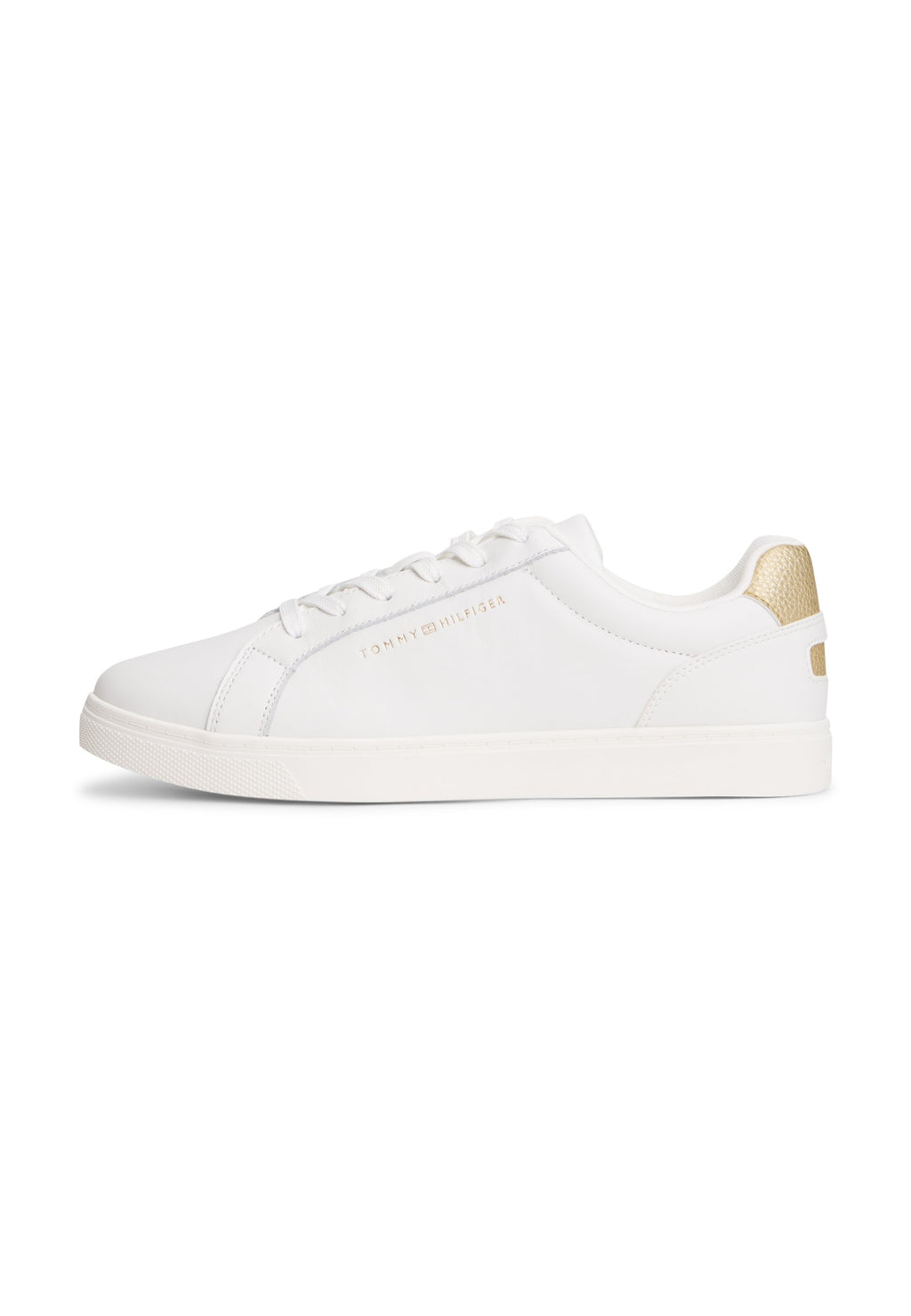 METALLIC HEEL LEATHER CUPSOLE TRAINERS - Trainers - ecru