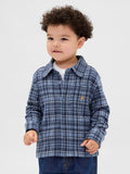 BABY & TODDLER PLAID BUTTON-FRONT SHIRT - Shirt - blue plaid