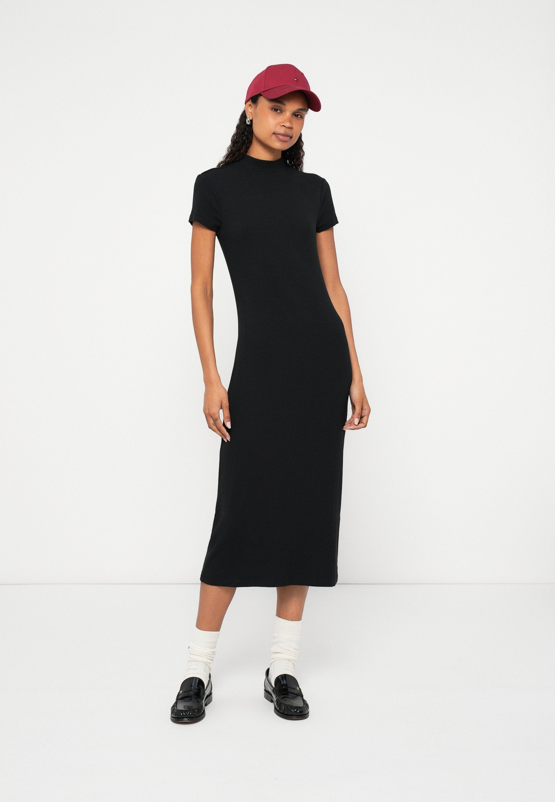 SLIM MOCK - Jersey dress - black