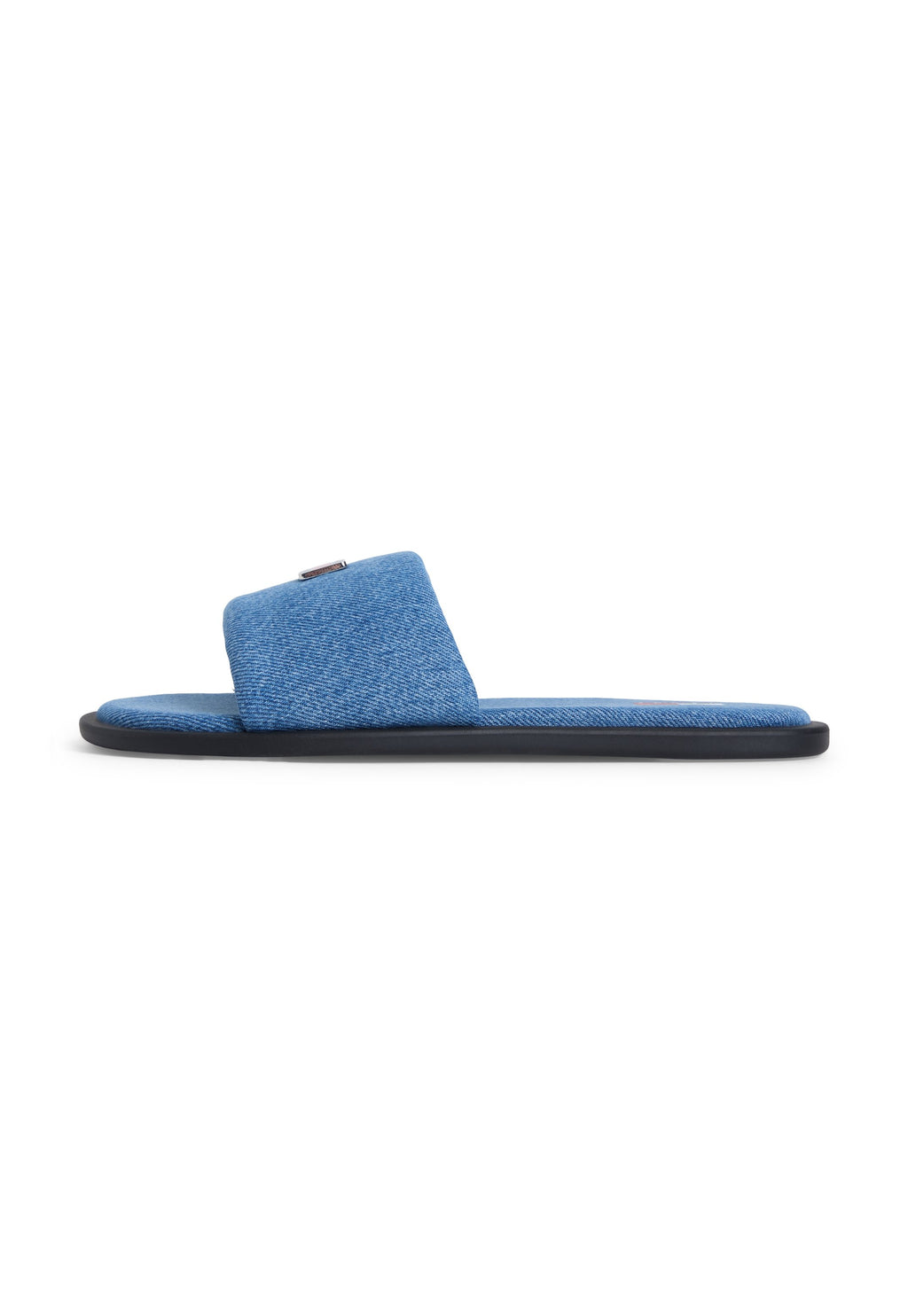 DENIM PADDED STRAP SLIDES - Mules - blue denim