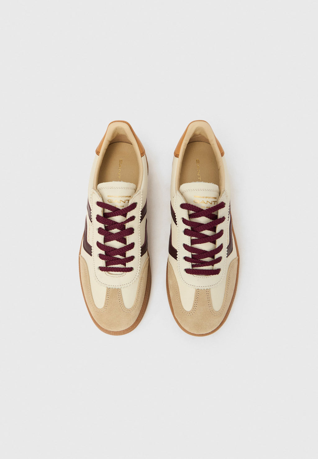 Trainers - off white/plum red