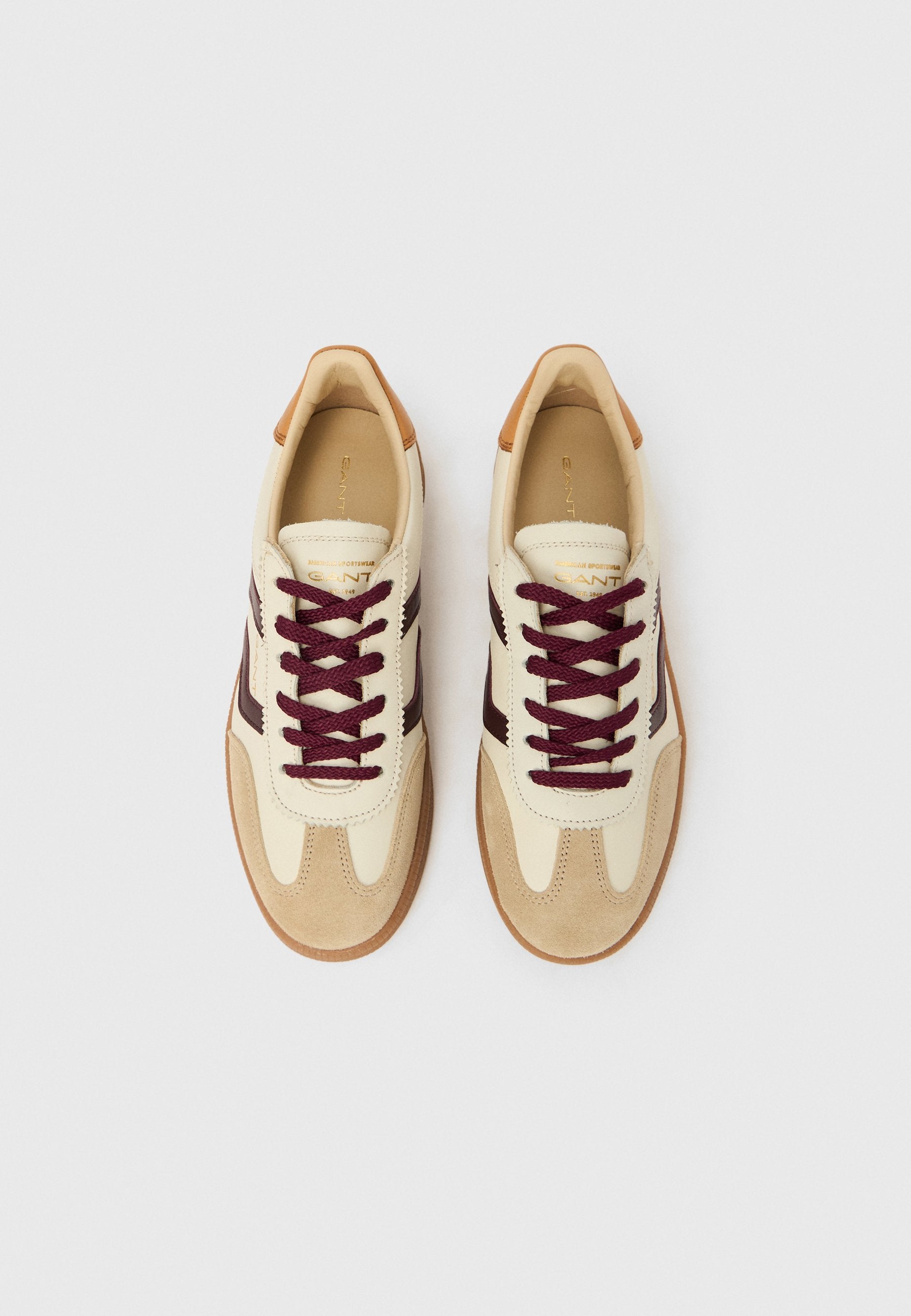 Trainers - off white/plum red