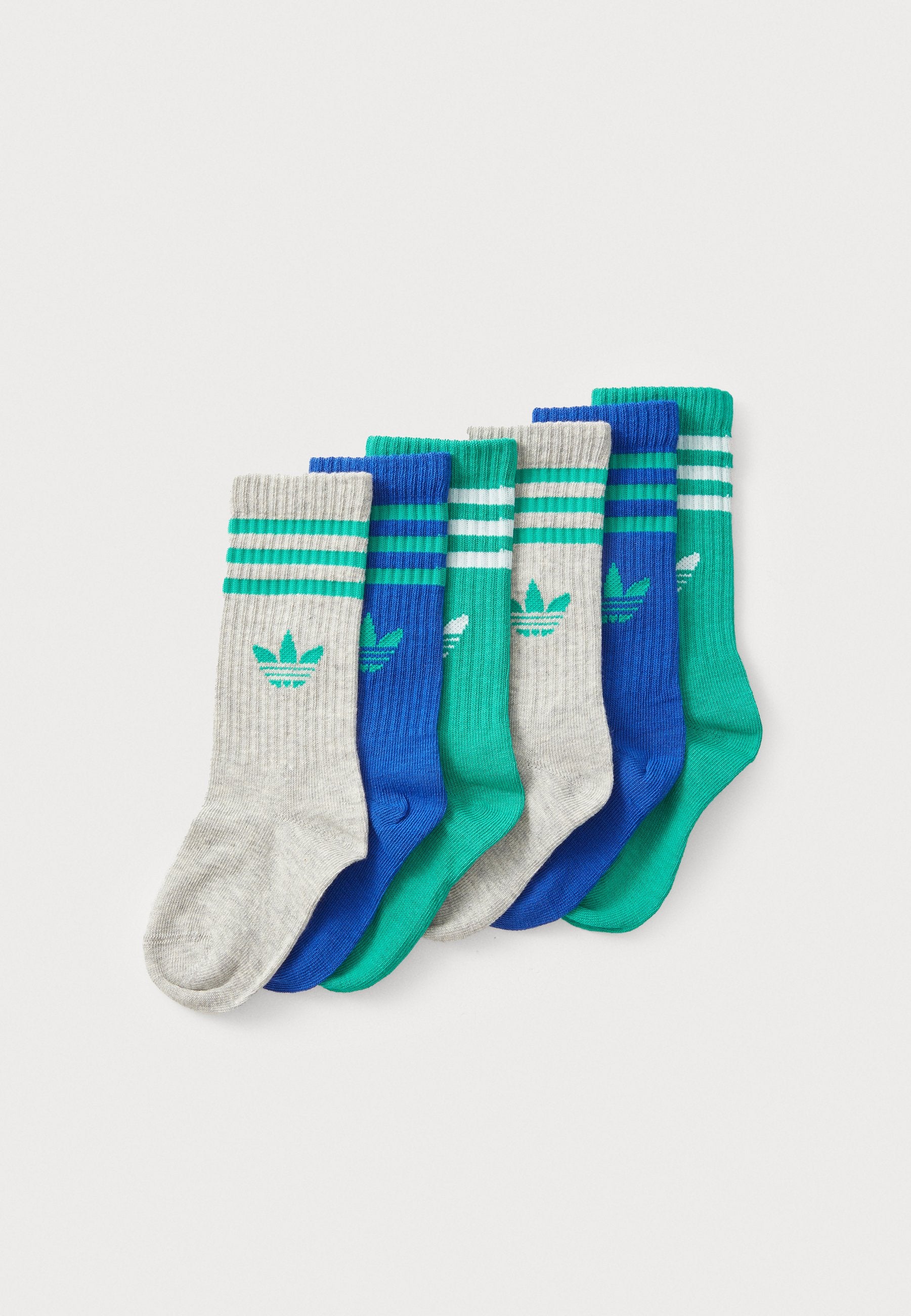 3S CREW S 6P K UNISEX - Socks - medium grey heather/team royal blue/court green