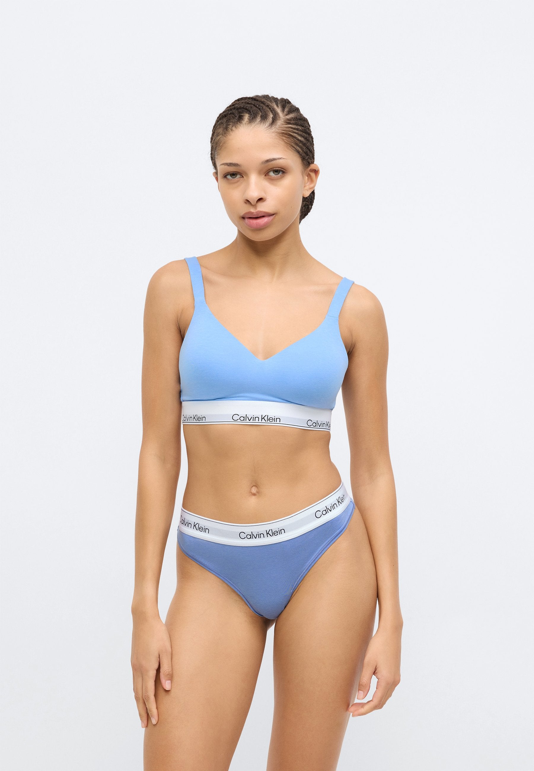 THONG 2 PACK - Thong - black/blue tulip