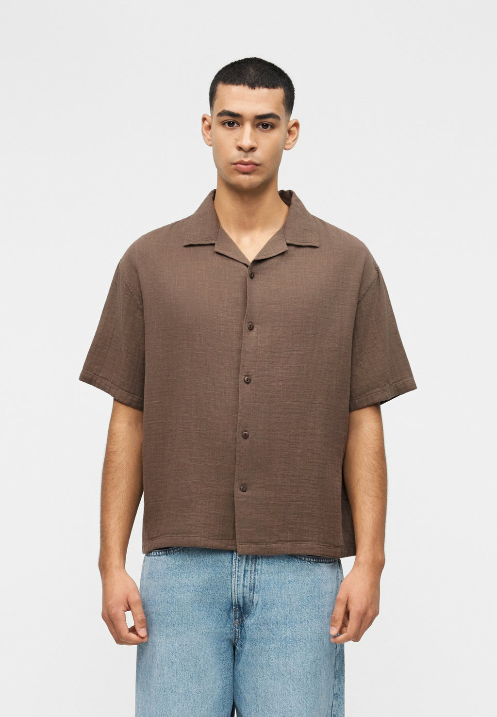BOXY GAUZE - Shirt - toasted almond