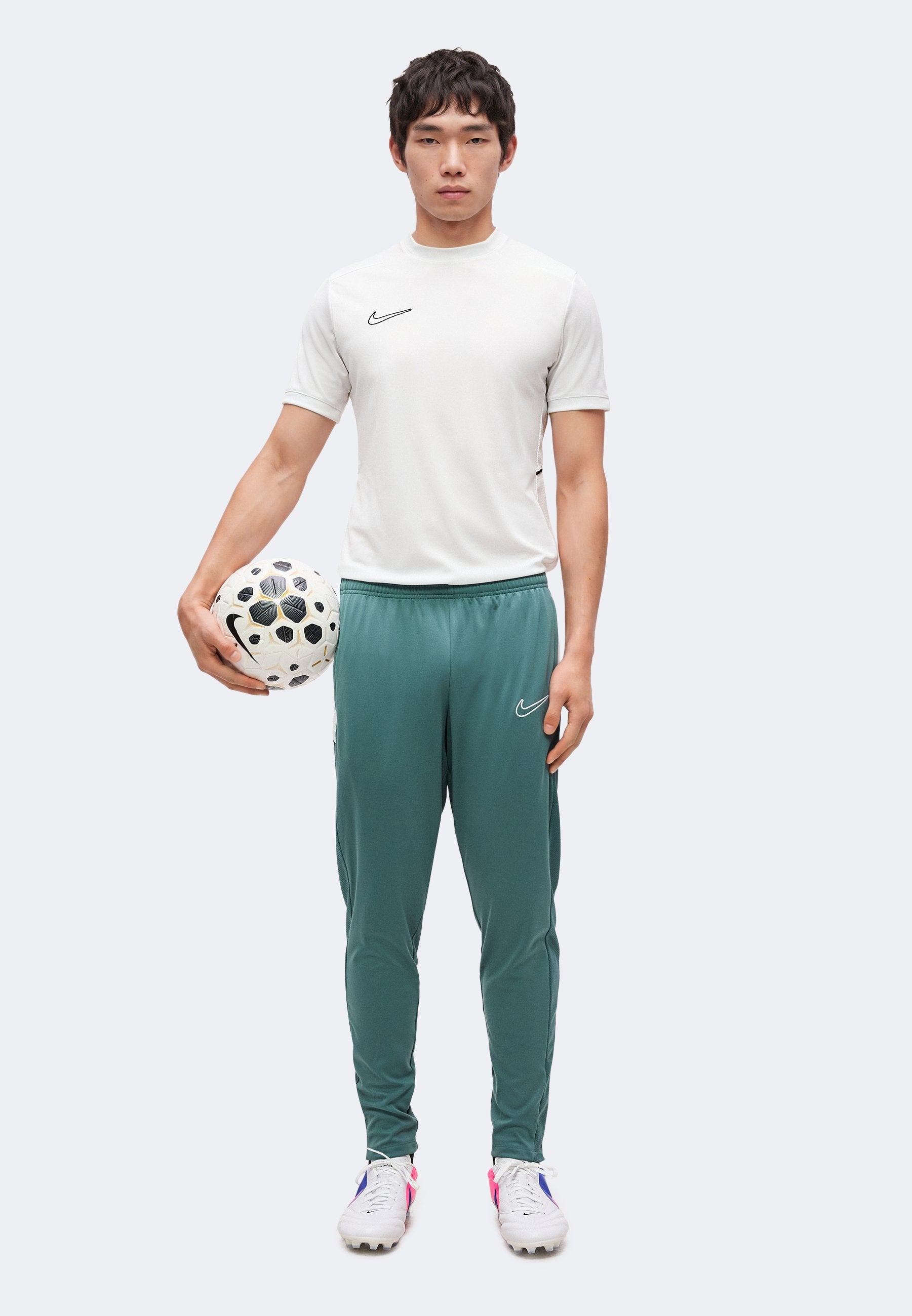 ACADEMY - Tracksuit bottoms - mineral slate/black/white