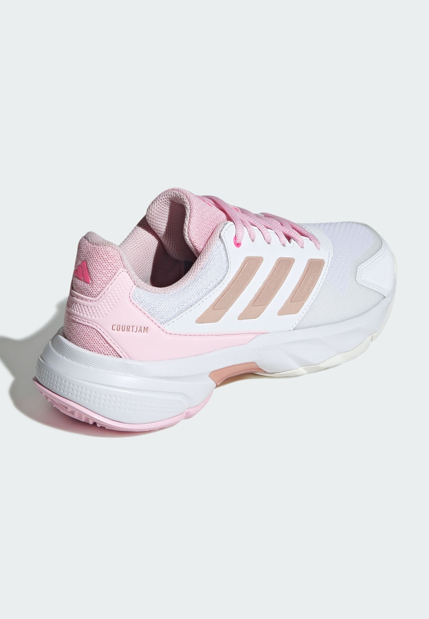COURTJAM CONTROL 3 - Multicourt tennis shoes - cloud white   silver metallic   lucid pink