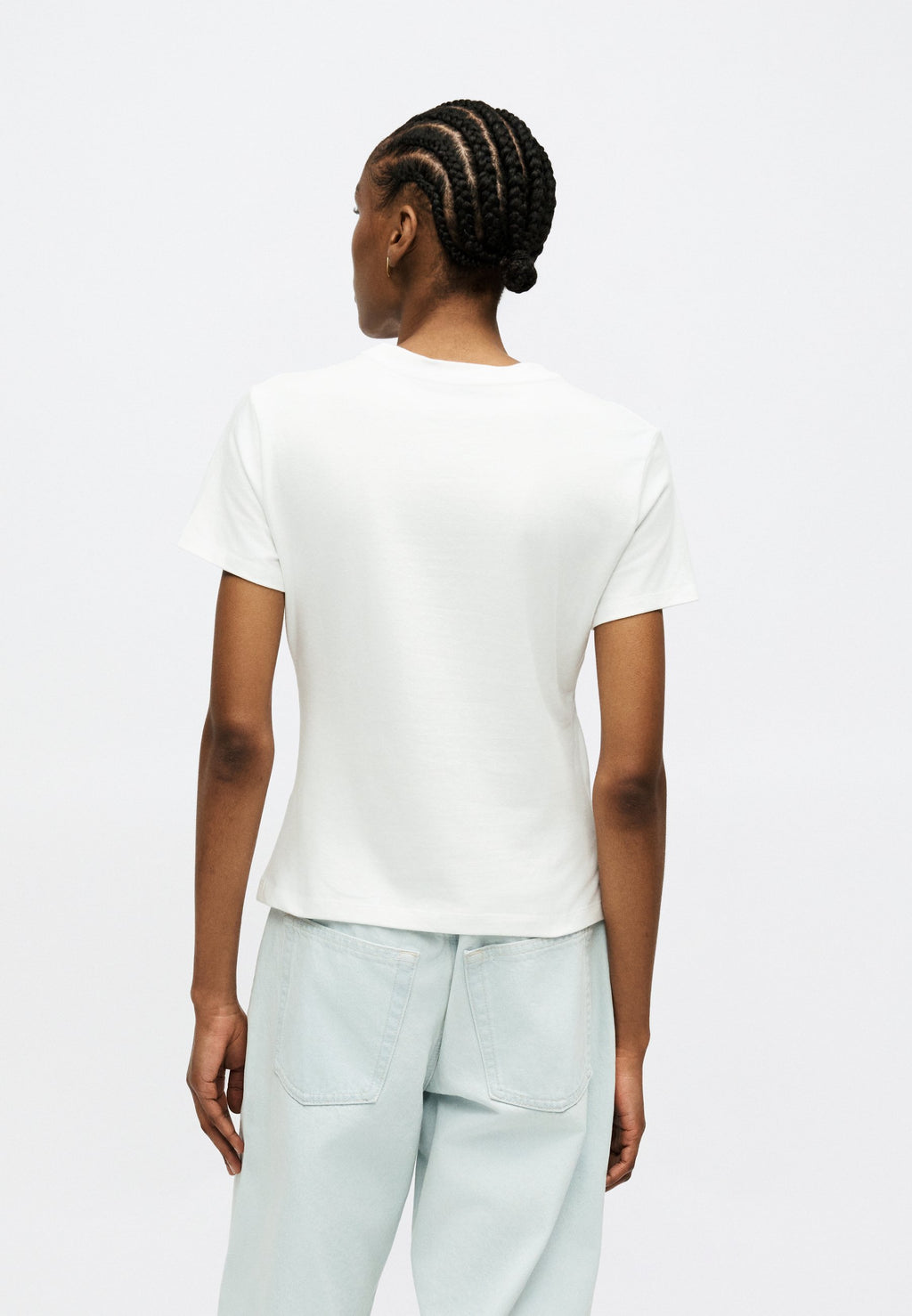 GRADIENT MONOLOGO SLIM TEE - Basic T-shirt - bright white
