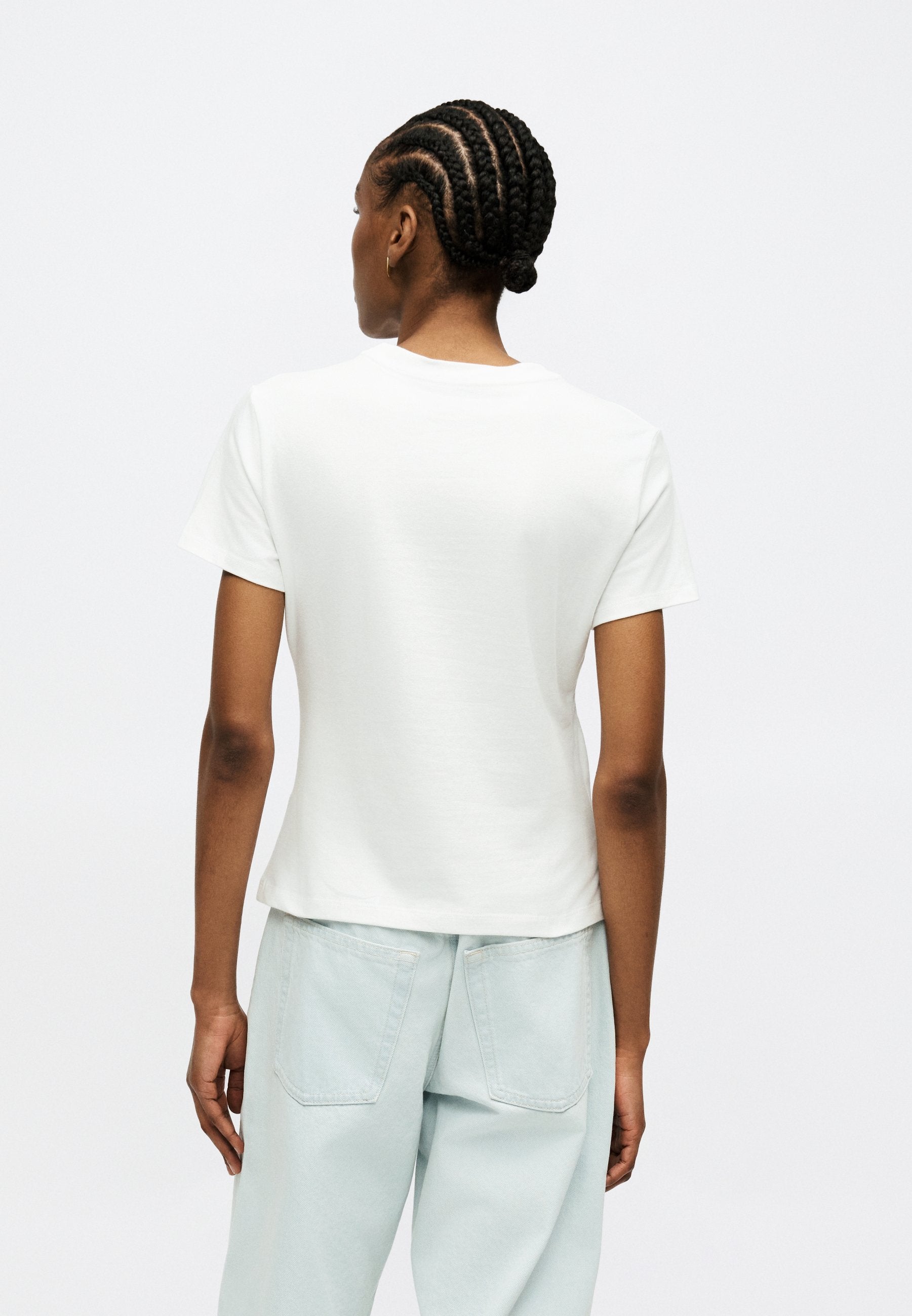 GRADIENT MONOLOGO SLIM TEE - Basic T-shirt - bright white