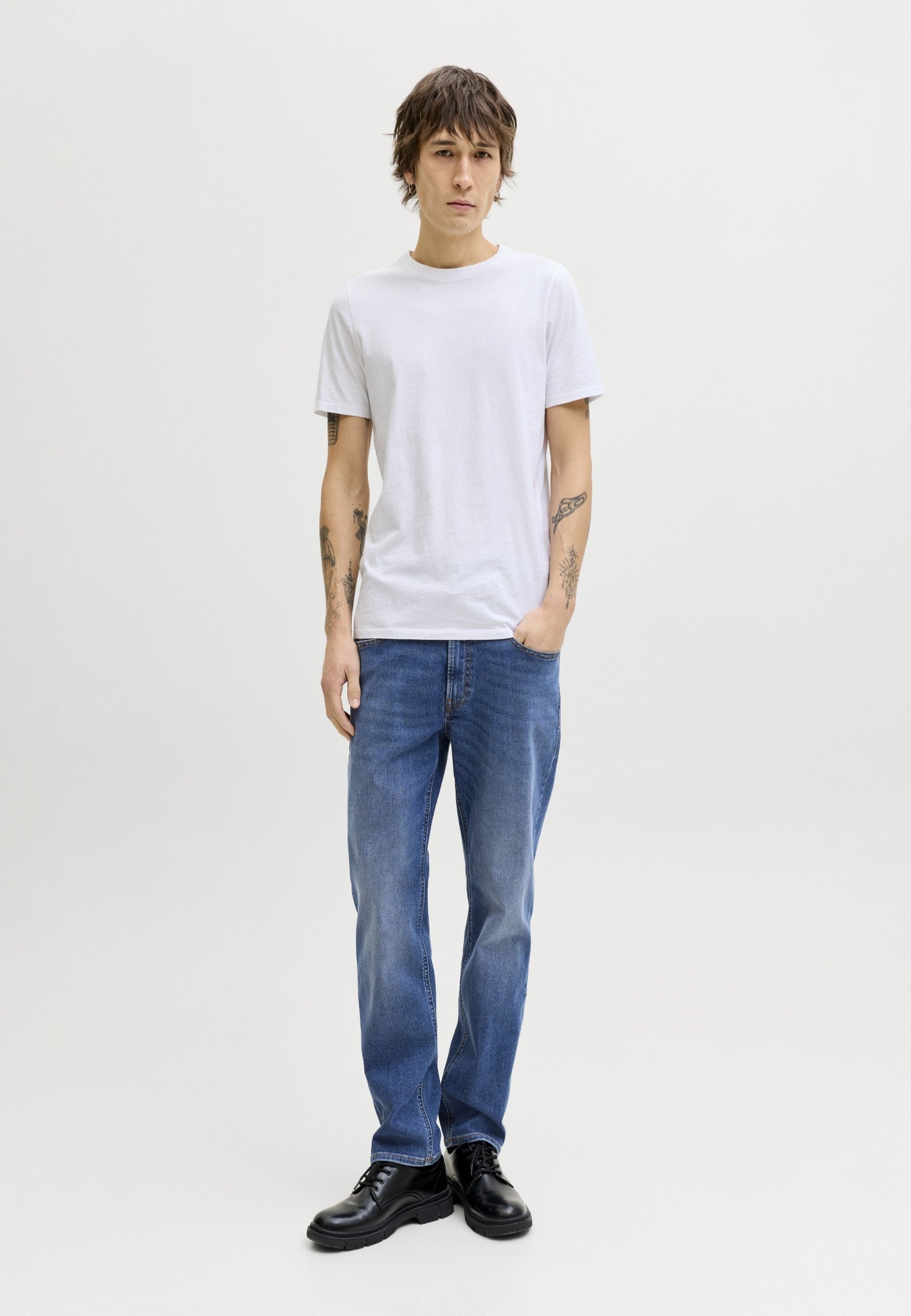 Regular fit JJICLARK JJBASIC SQ 223 NOOS - Straight leg jeans - blue denim