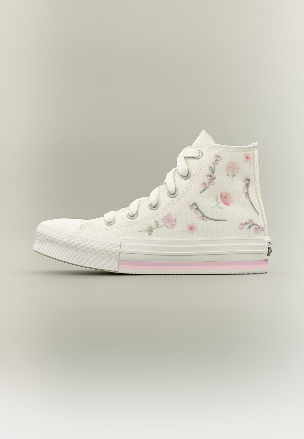 أحذية تشاك تايلور ALL STAR LIFT UNISEX عالية - أبيض عتيق/وردي قمة/توت سكر