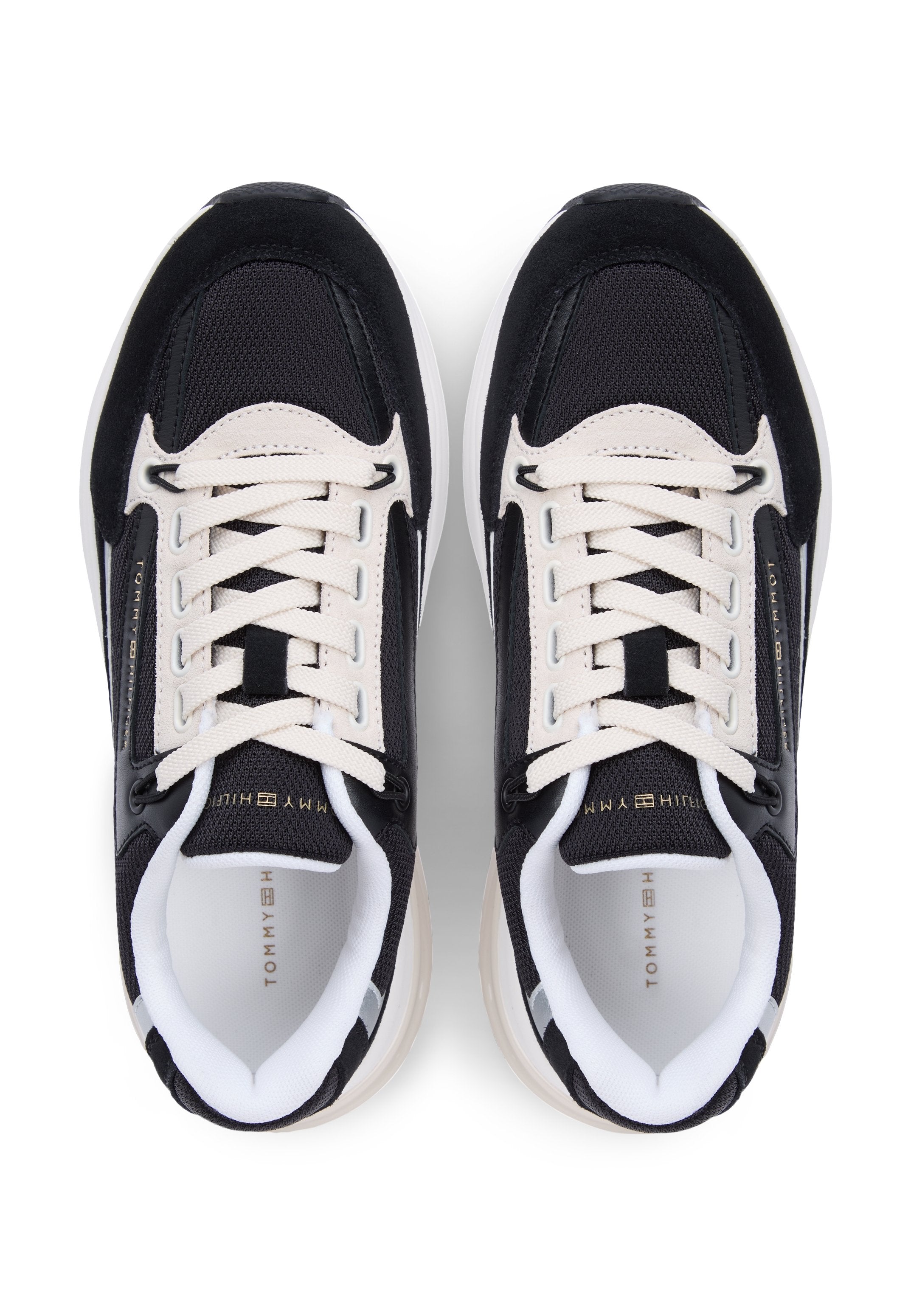 SUEDE CHUNKY LACE-UP TRAINERS - Trainers - black