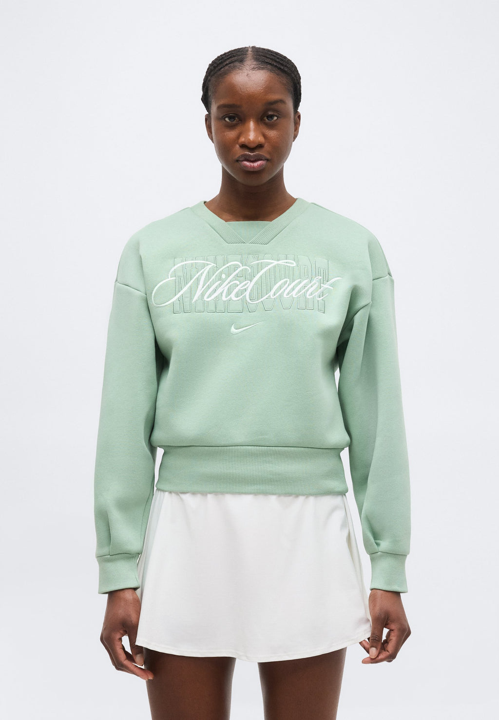 NIKECOURT - Sweatshirt - steam/barely green