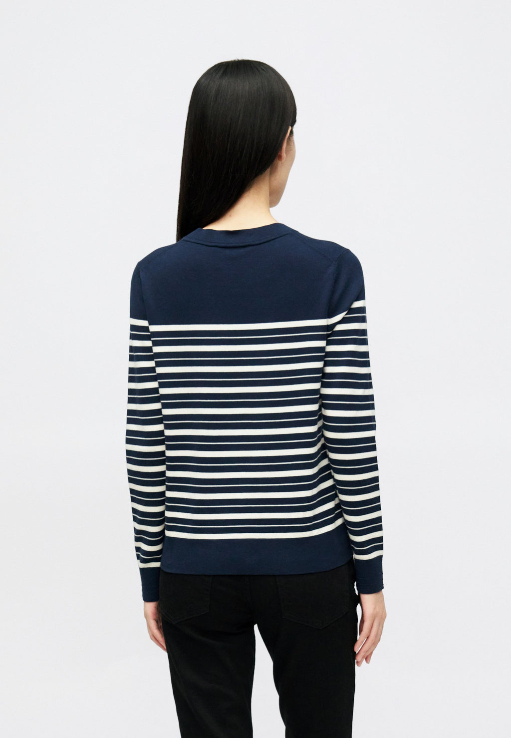 PULL RAS-DU-COU EN JERSEY - Pull - marine foncé/calico