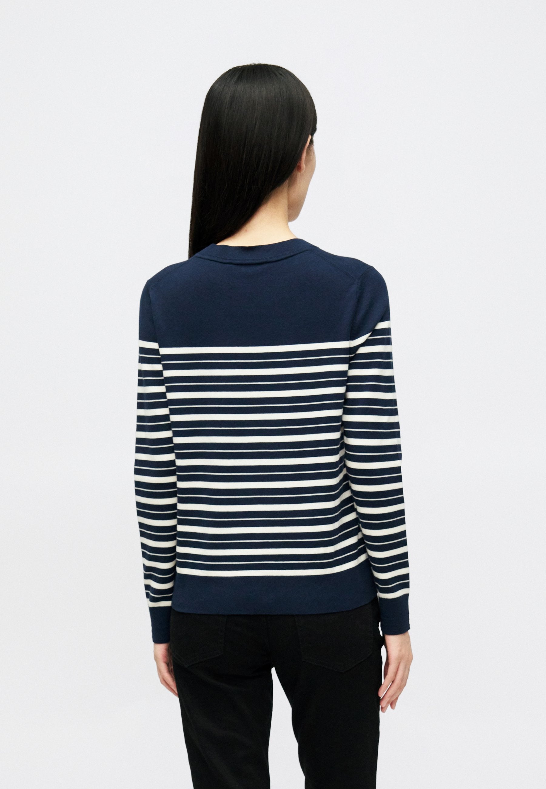 PULL RAS-DU-COU EN JERSEY - Pull - marine foncé/calico