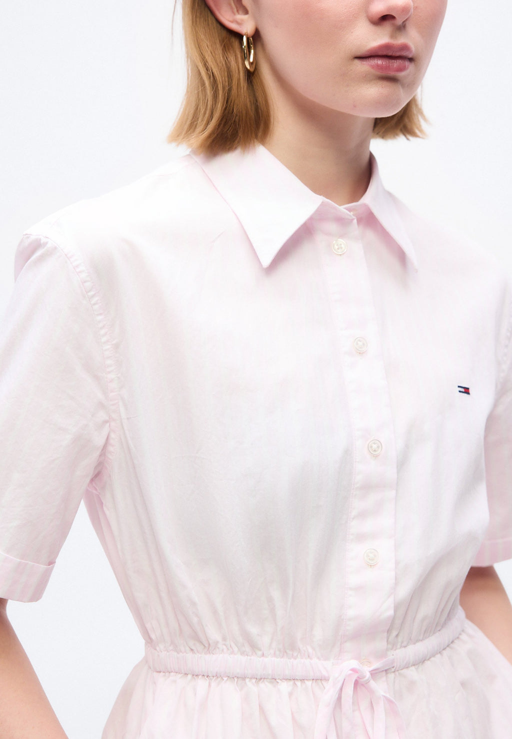 ROBE CHEMISE RAYÉE - Robe chemise - rose nacré