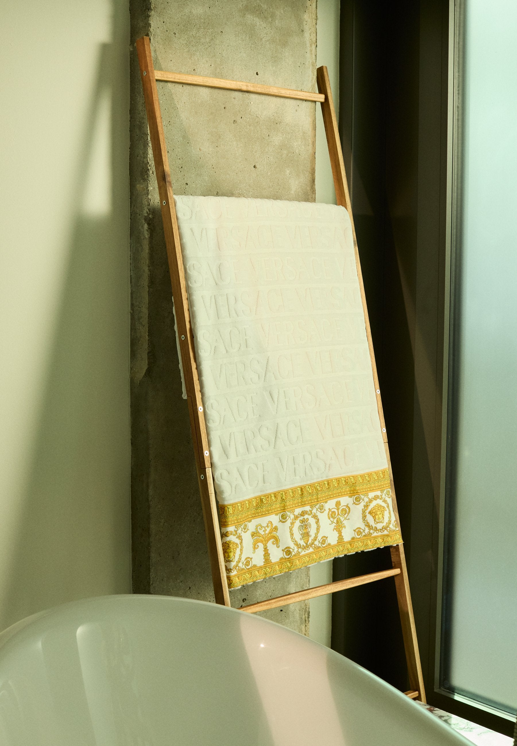 Towel - white/gold-coloured
