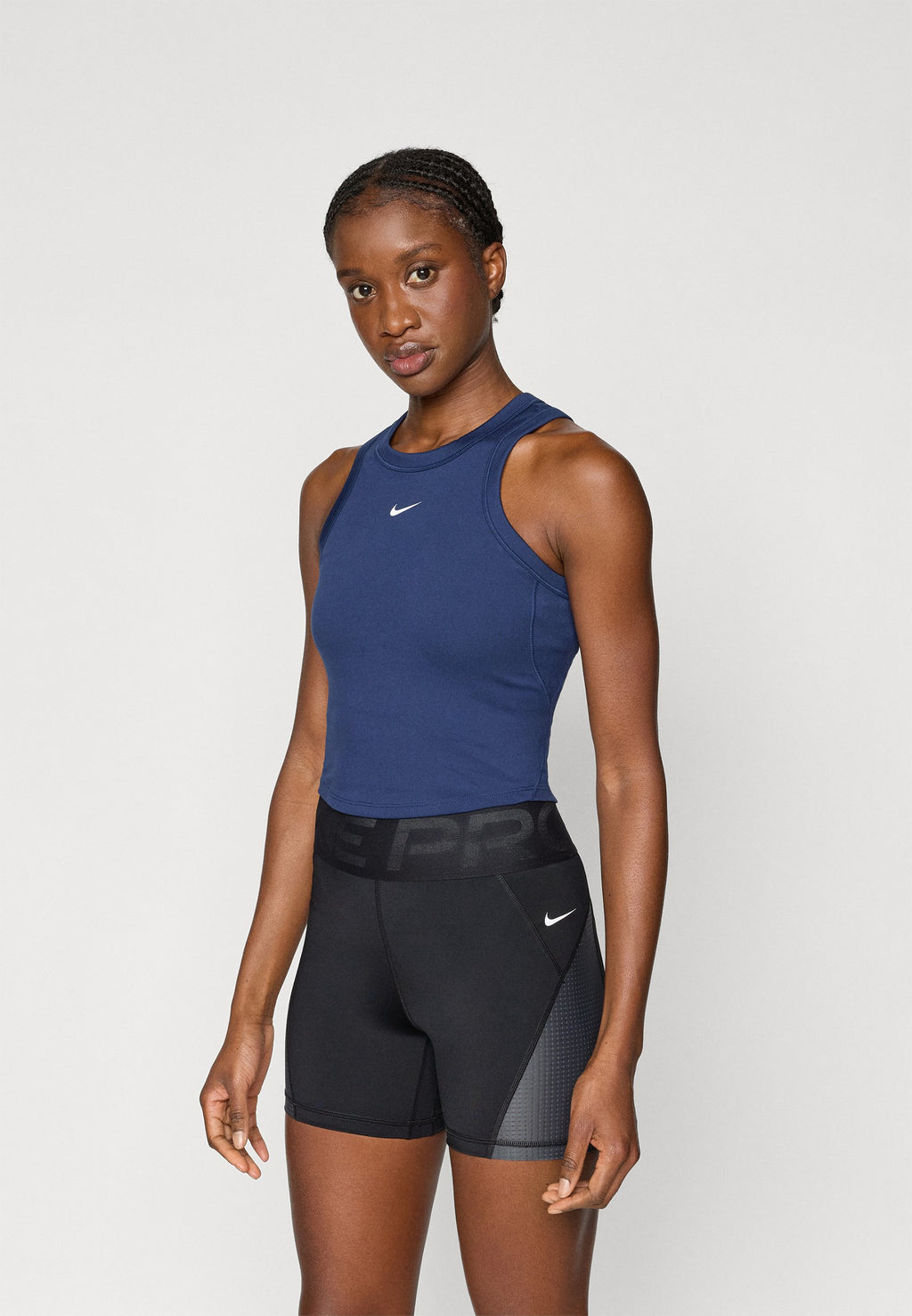 ONE FITTED CROP TANK - Top - midnight navy/white
