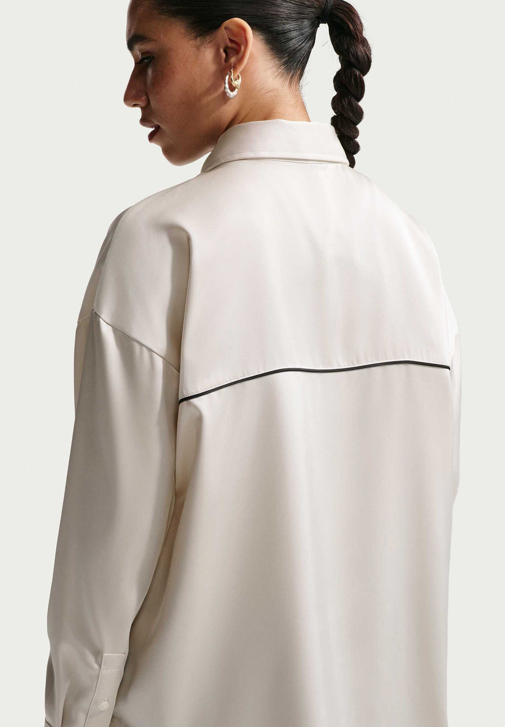 Button-down blouse - light bone/black