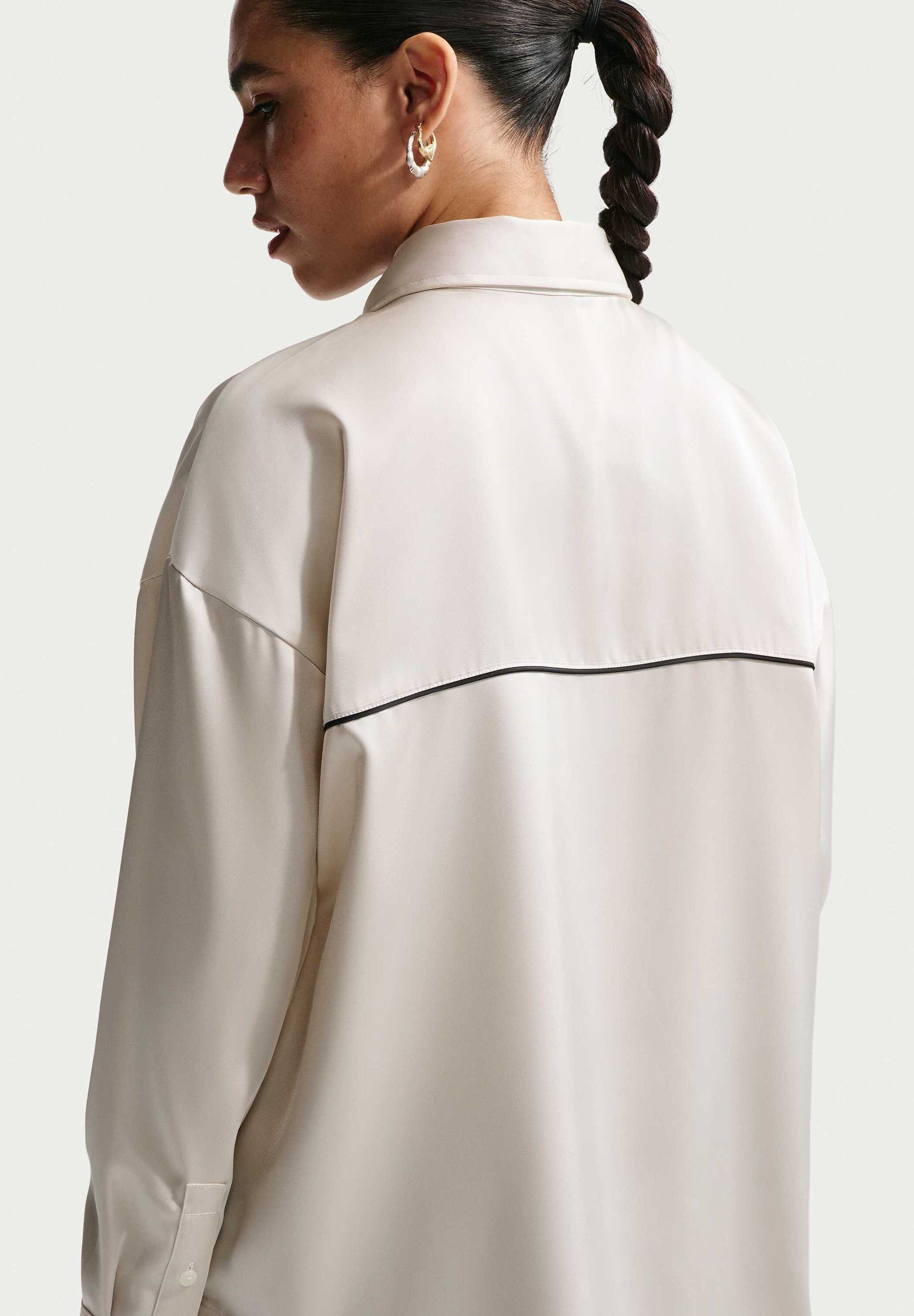 Button-down blouse - light bone/black