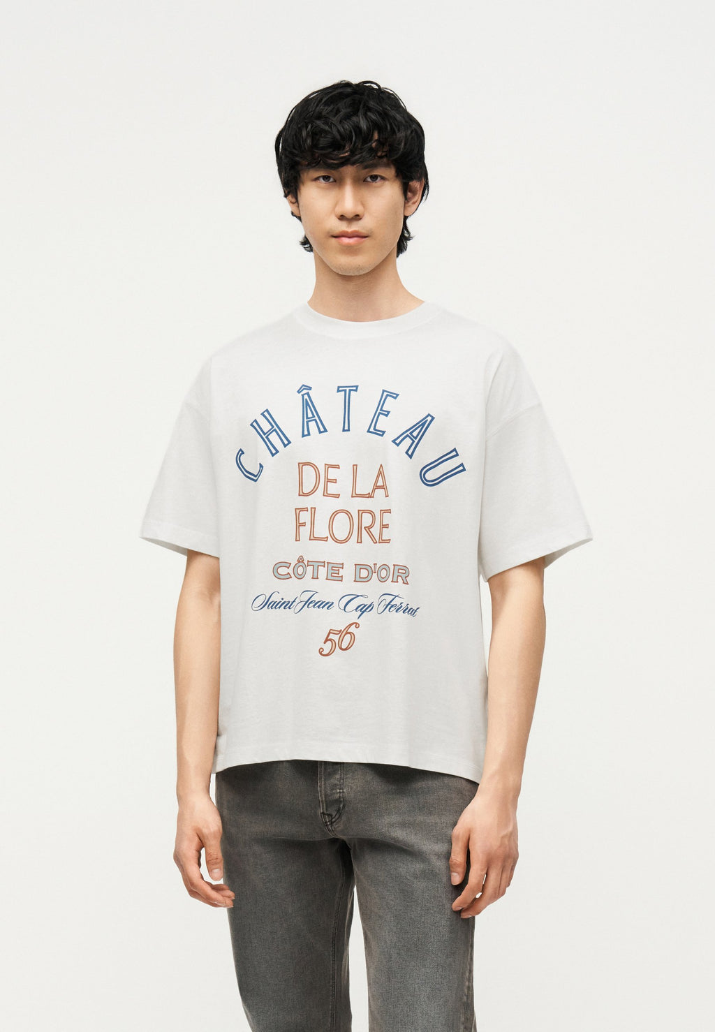JORMENTON TYPO FRONT TEE CREW NECK - Print T-shirt - snow white