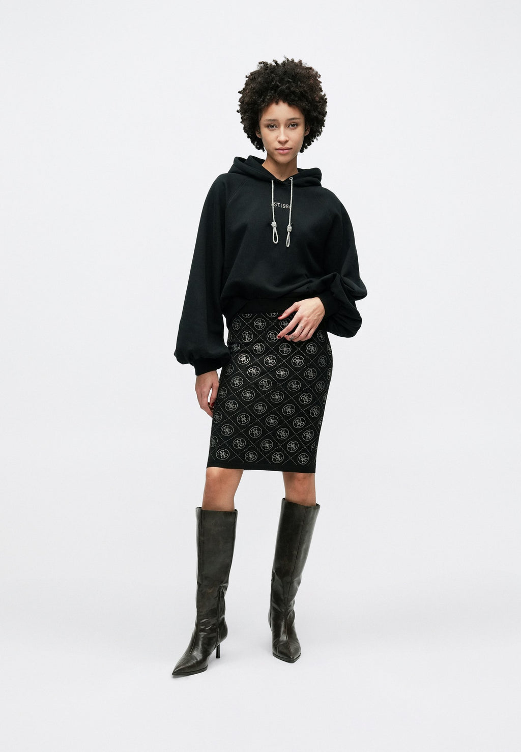 HOODED KRYSTAL  - Sweatshirt - jet black