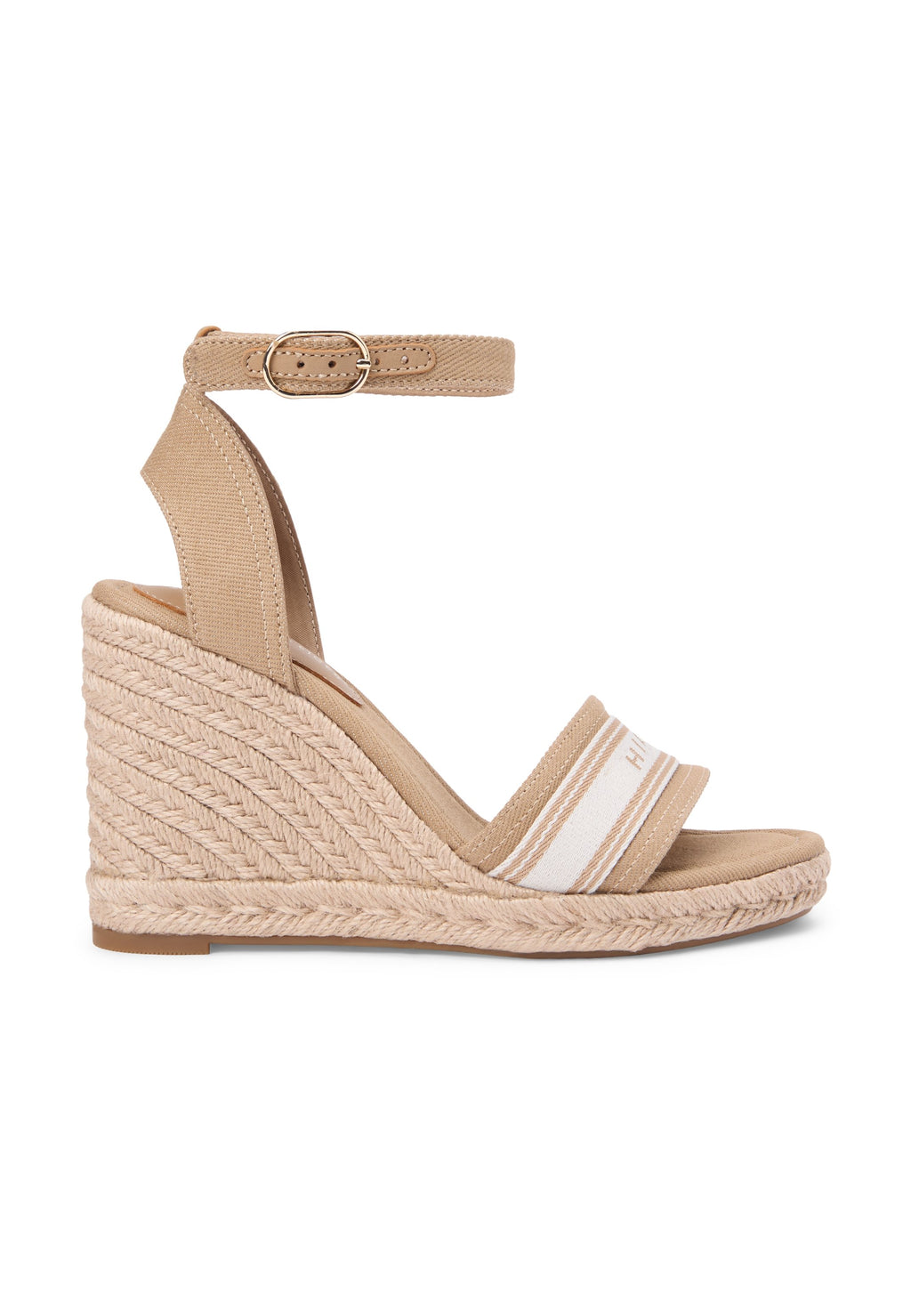 CANVAS DENIM WEDGE ESPADRILLES - Platform sandals - safari canvas