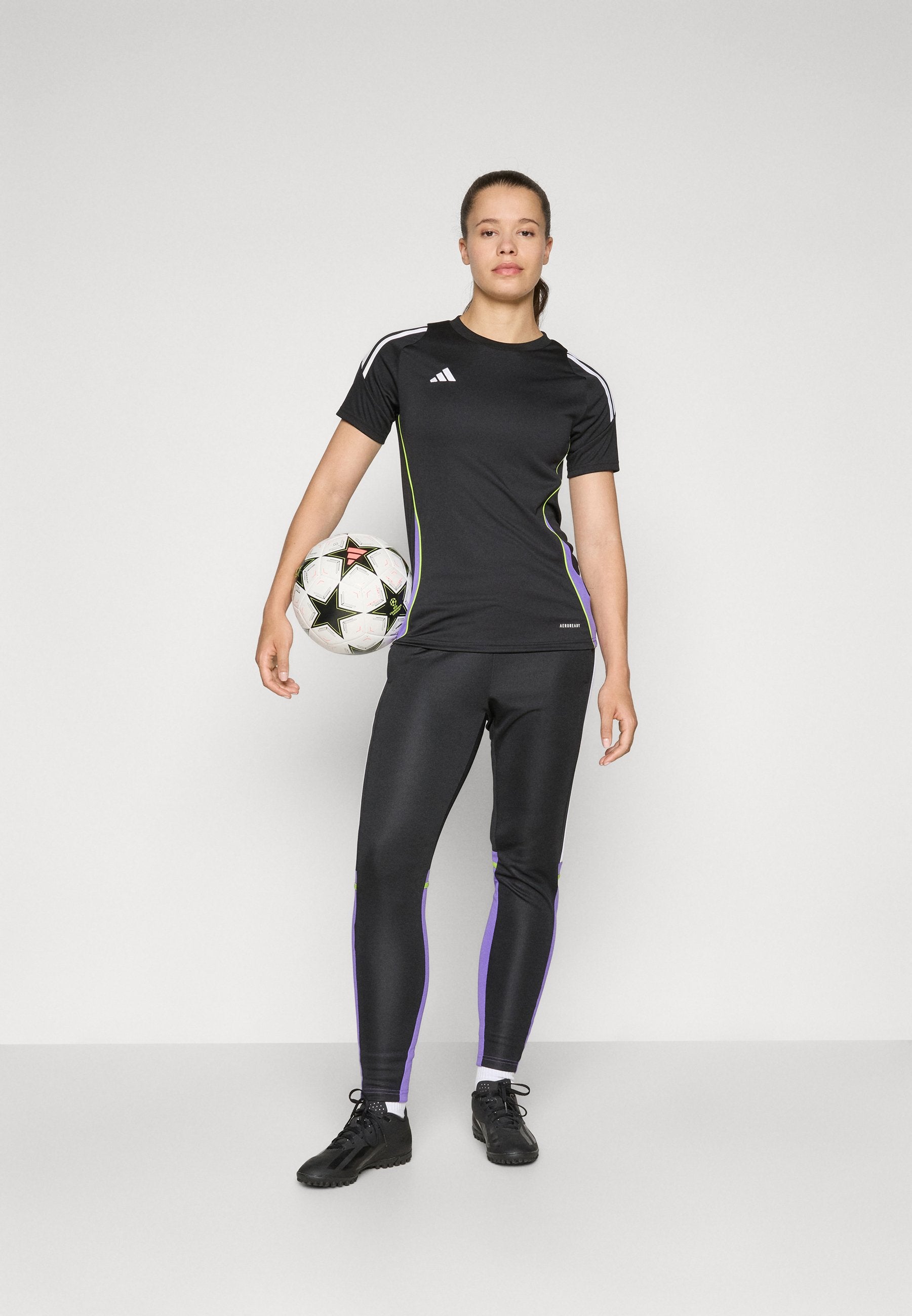 SQUADRA25 TRAINING PANT - Leggings - black/purple rush