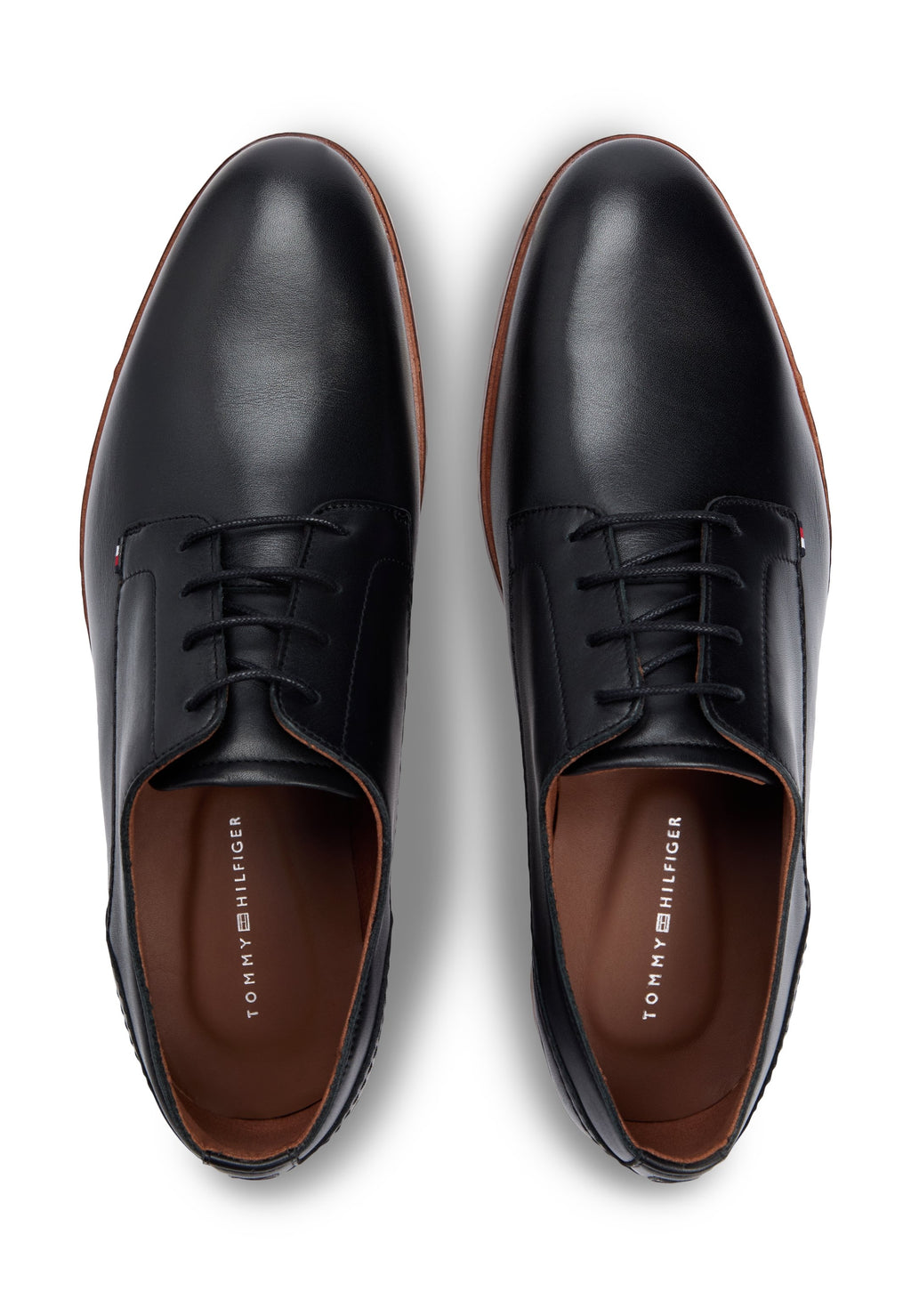 LEATHER DERBY SHOES - Lace-ups - black