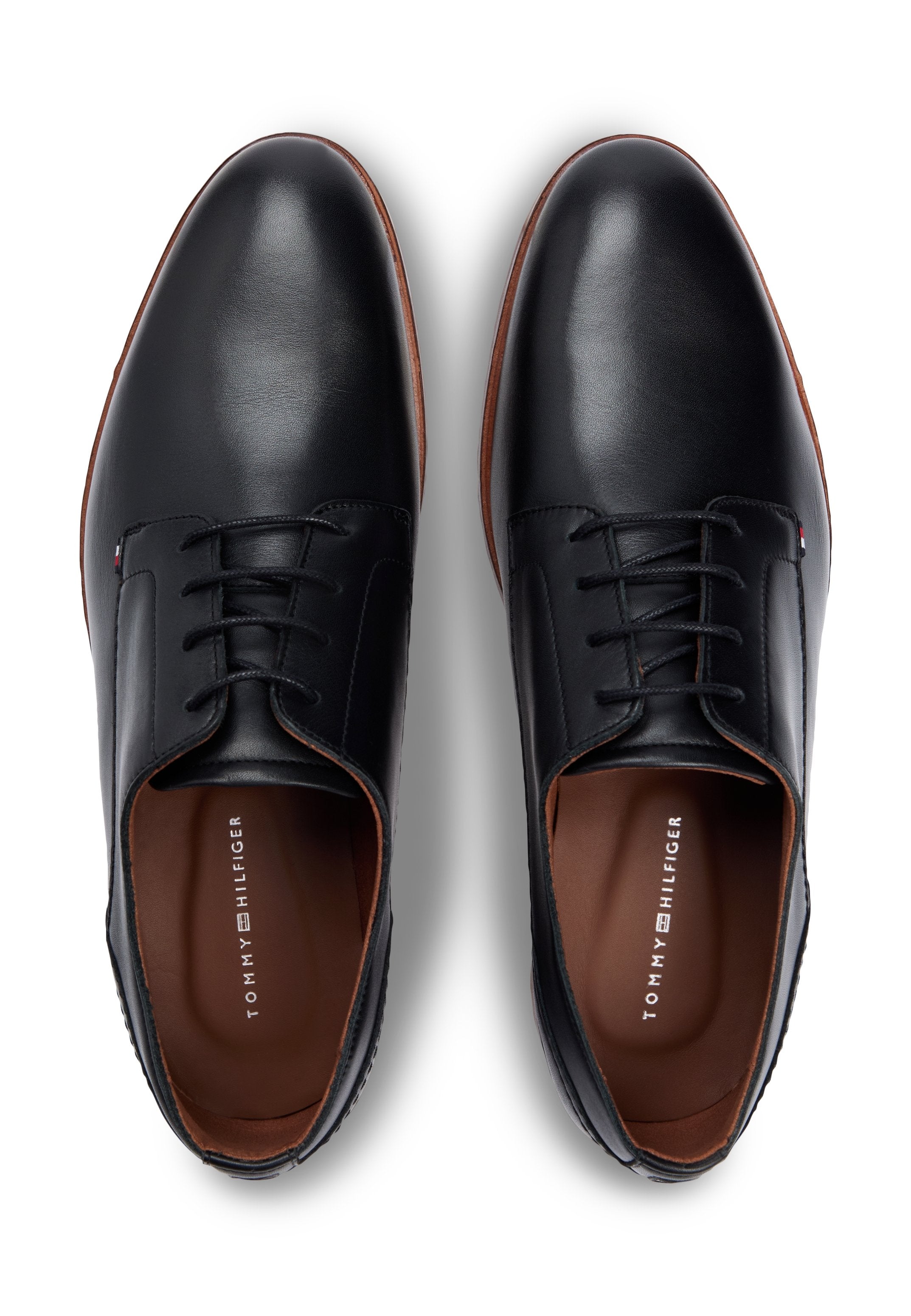 LEATHER DERBY SHOES - Lace-ups - black