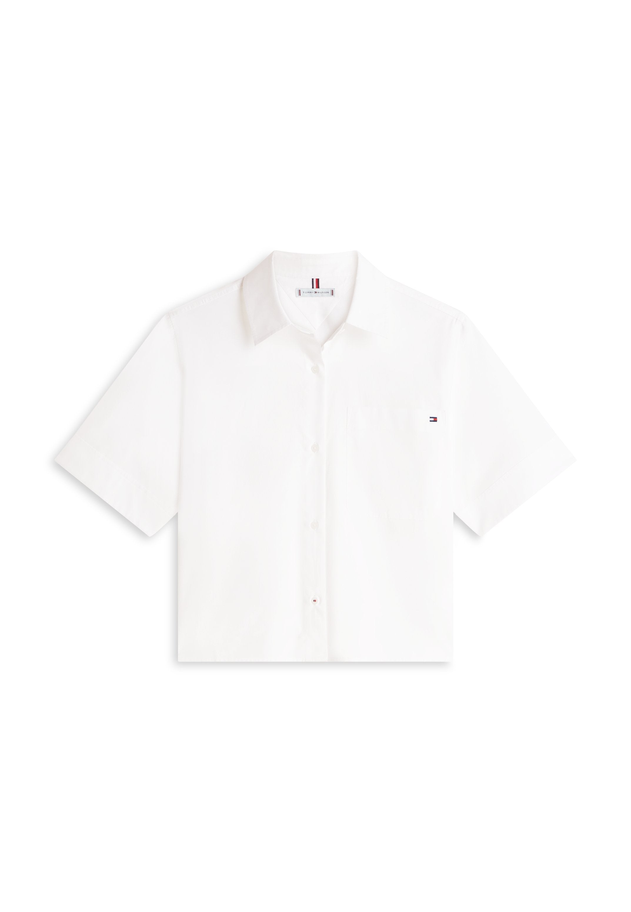 CLASSIC POPLIN SHORT SLEEVE SHIRT - Button-down blouse - th optic white
