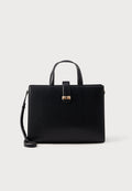 HERITAGE TH MONOGRAM PLAQUE SATCHEL - Cross body bag - black