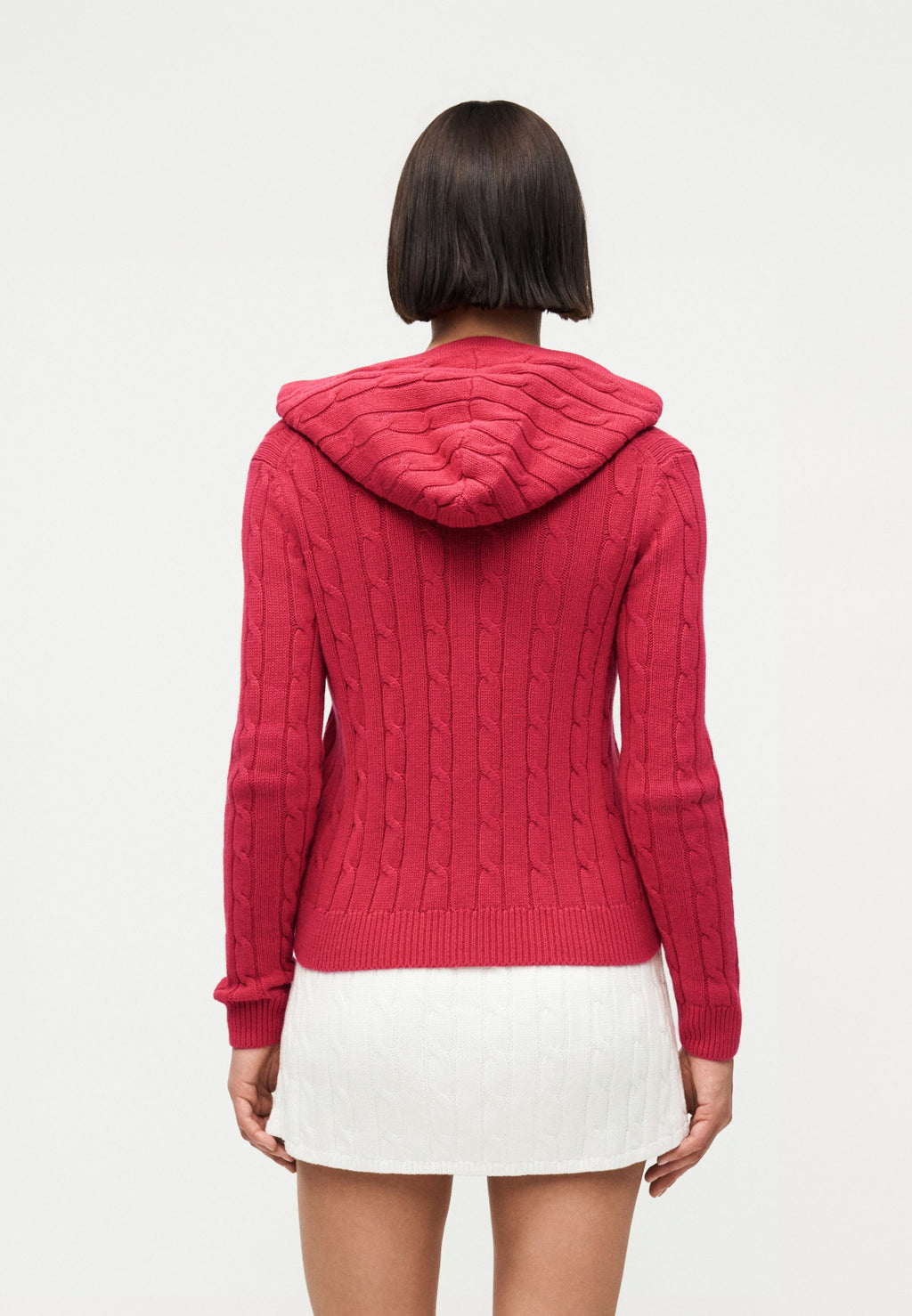 CABLE FULL ZIP HOODIE - Cardigan - chakra red