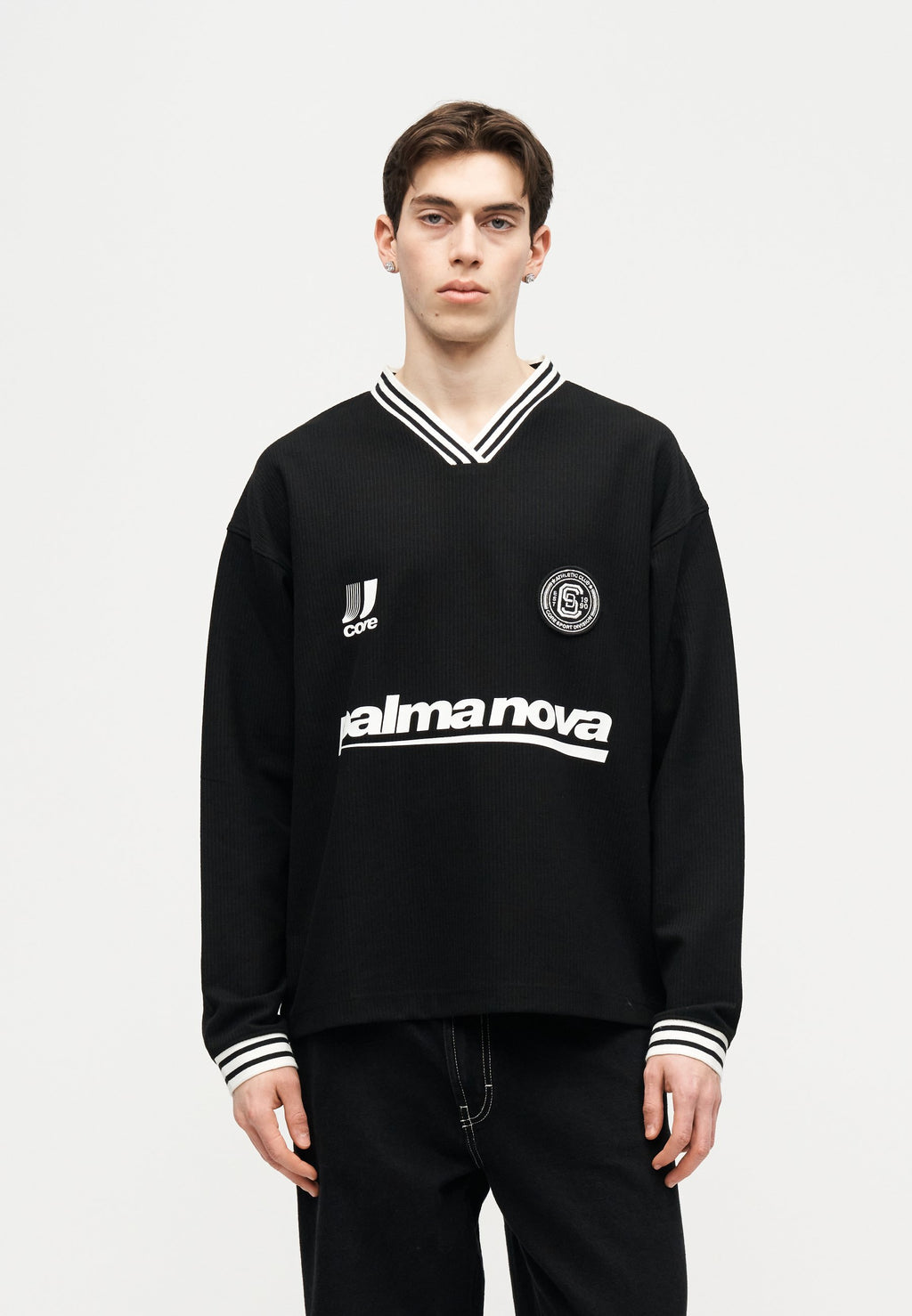 JCOCLUB FOOTBALL CREW NECK - Sweatshirt - black