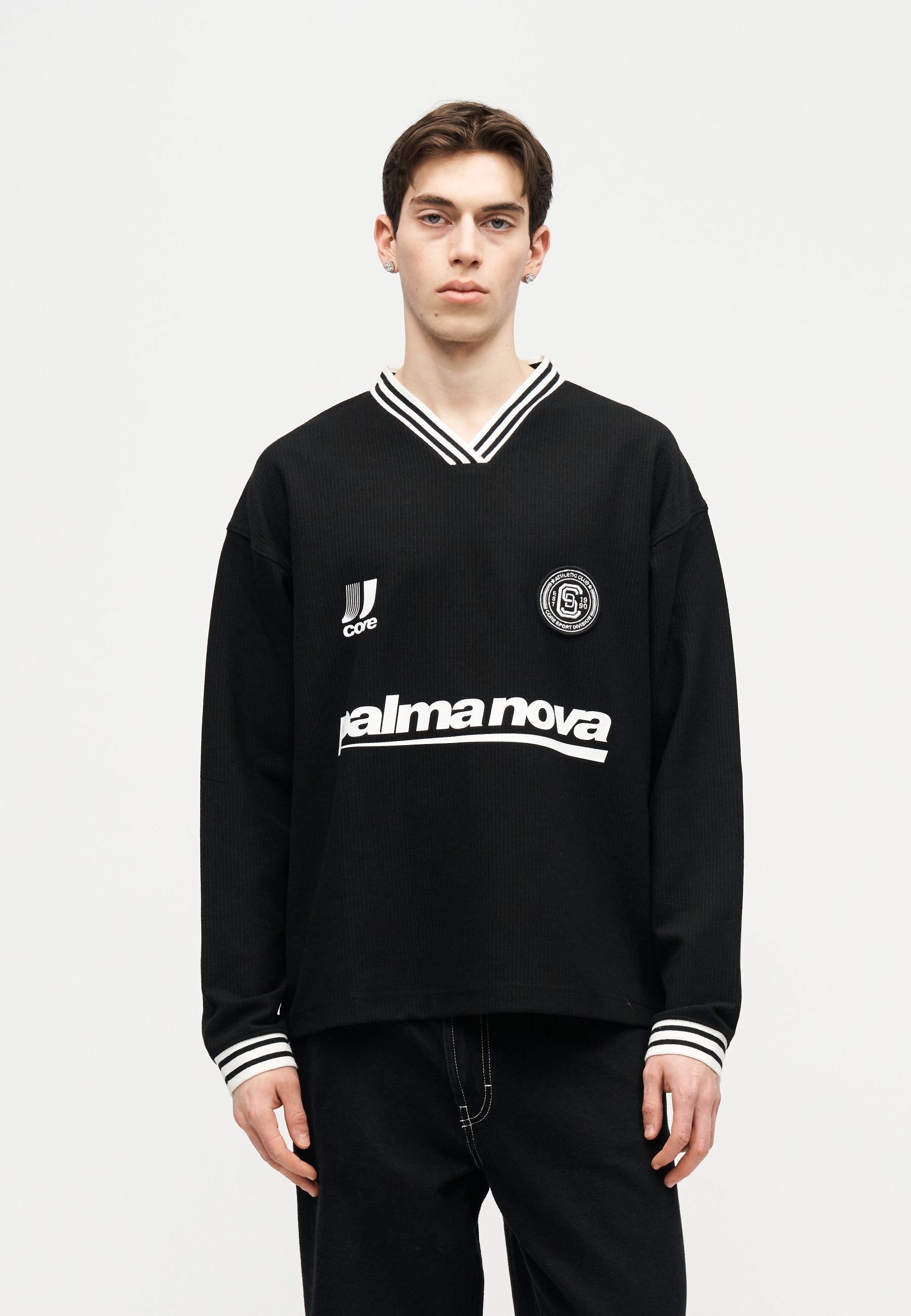 JCOCLUB FOOTBALL CREW NECK - Sweatshirt - black