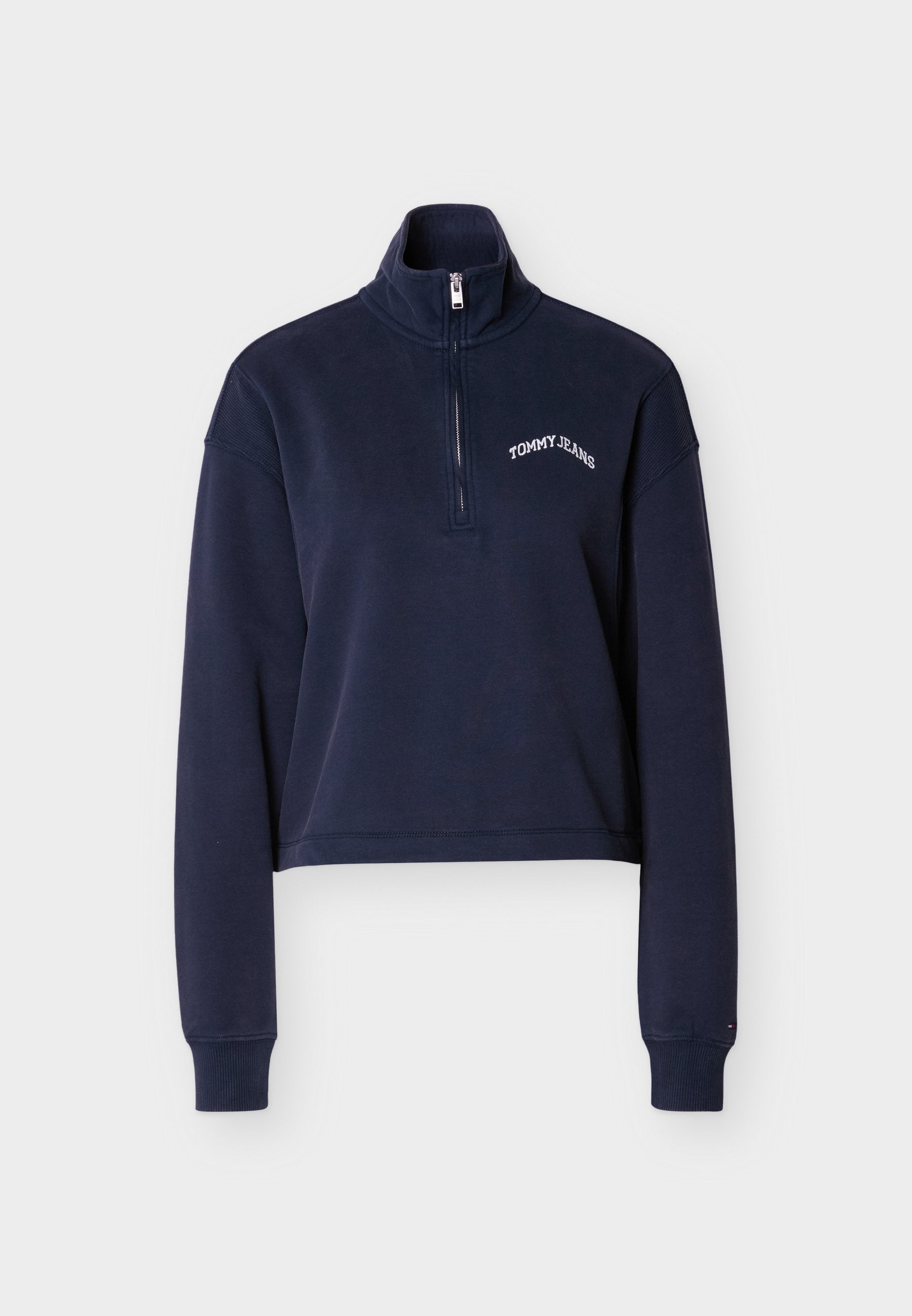 LOGO NAKIŞLI RAHAT YARIM FERMUARLI SWEATSHIRT - Sweatshirt - koyu lacivert