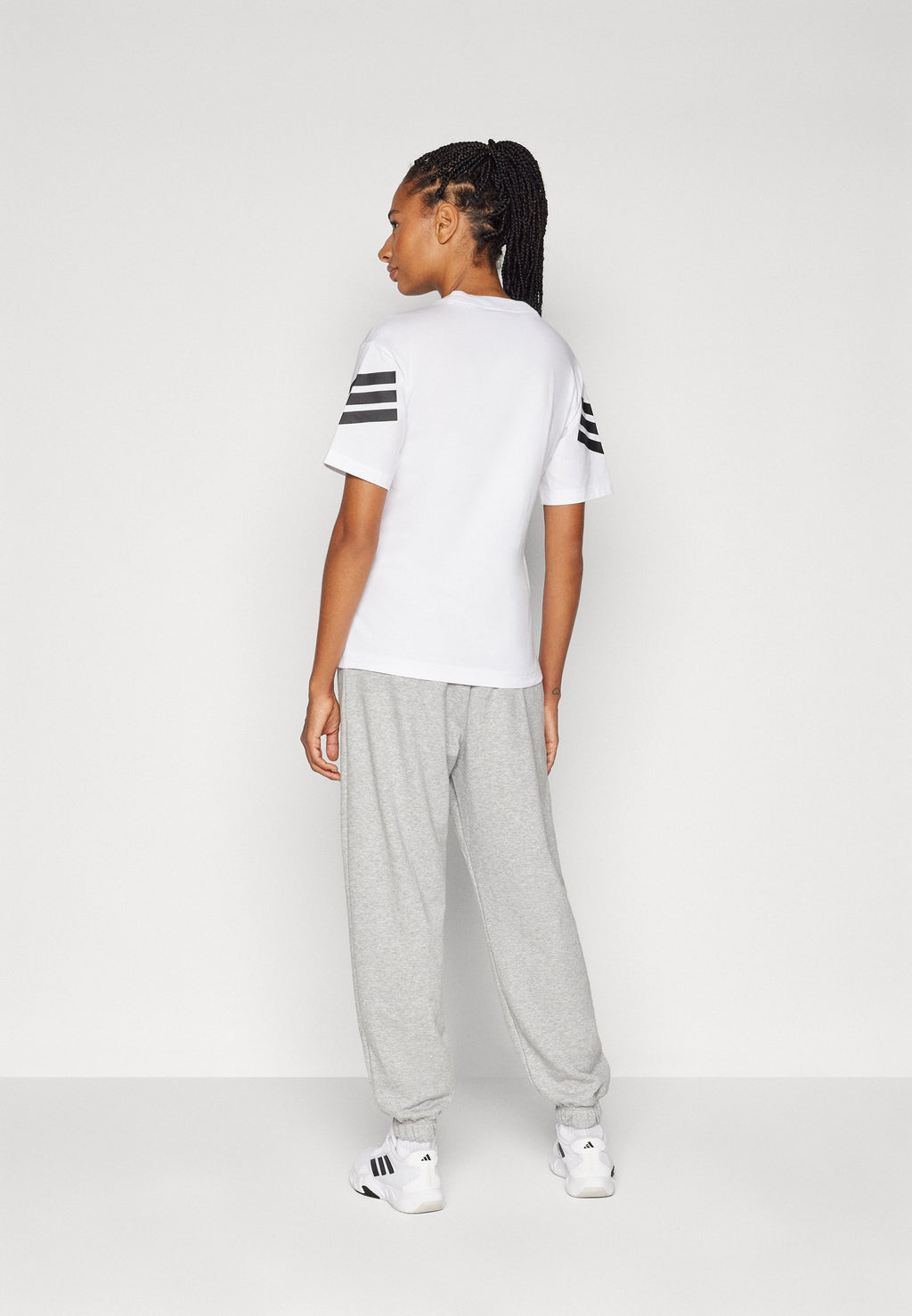 ESSENTIALS LINEAR FRENCH TERRY CUFFED - Tracksuit bottoms - medium grey heather/black