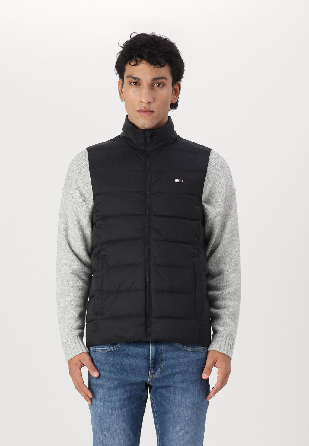 FLAG EMBROIDERY DOWN GILET - Waistcoat - black