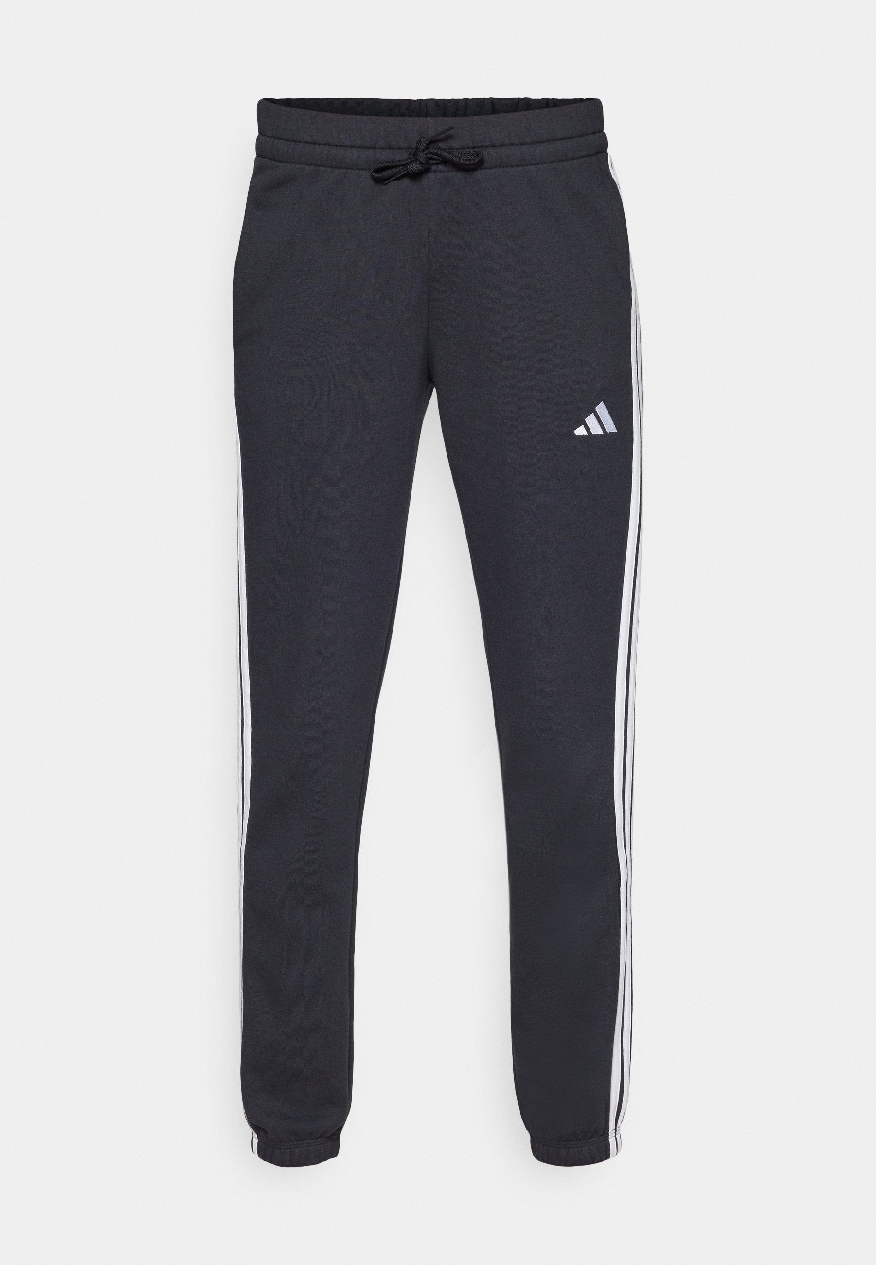 ESSENTIALS 3 STRIPES FRENCH TERRY CUFFED - Tracksuit bottoms - black/white
