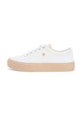 TH MONOGRAM CANVAS ROPE PLATFORM TRAINERS - Trainers - white/classic khaki