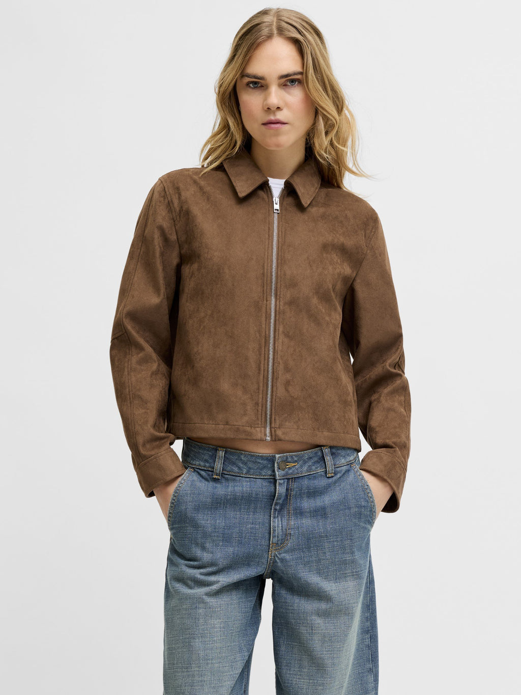 JXRHEA - Faux leather jacket - cognac