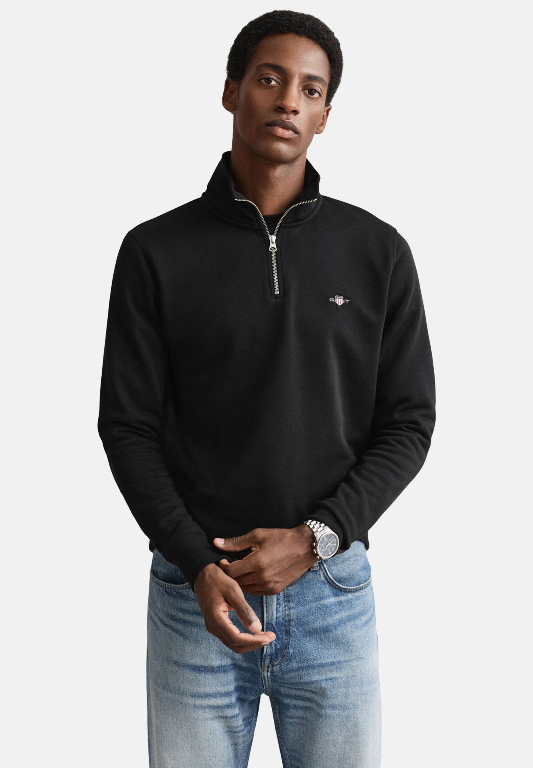 REG SHIELD HALF ZIP  - Sweatshirt - black