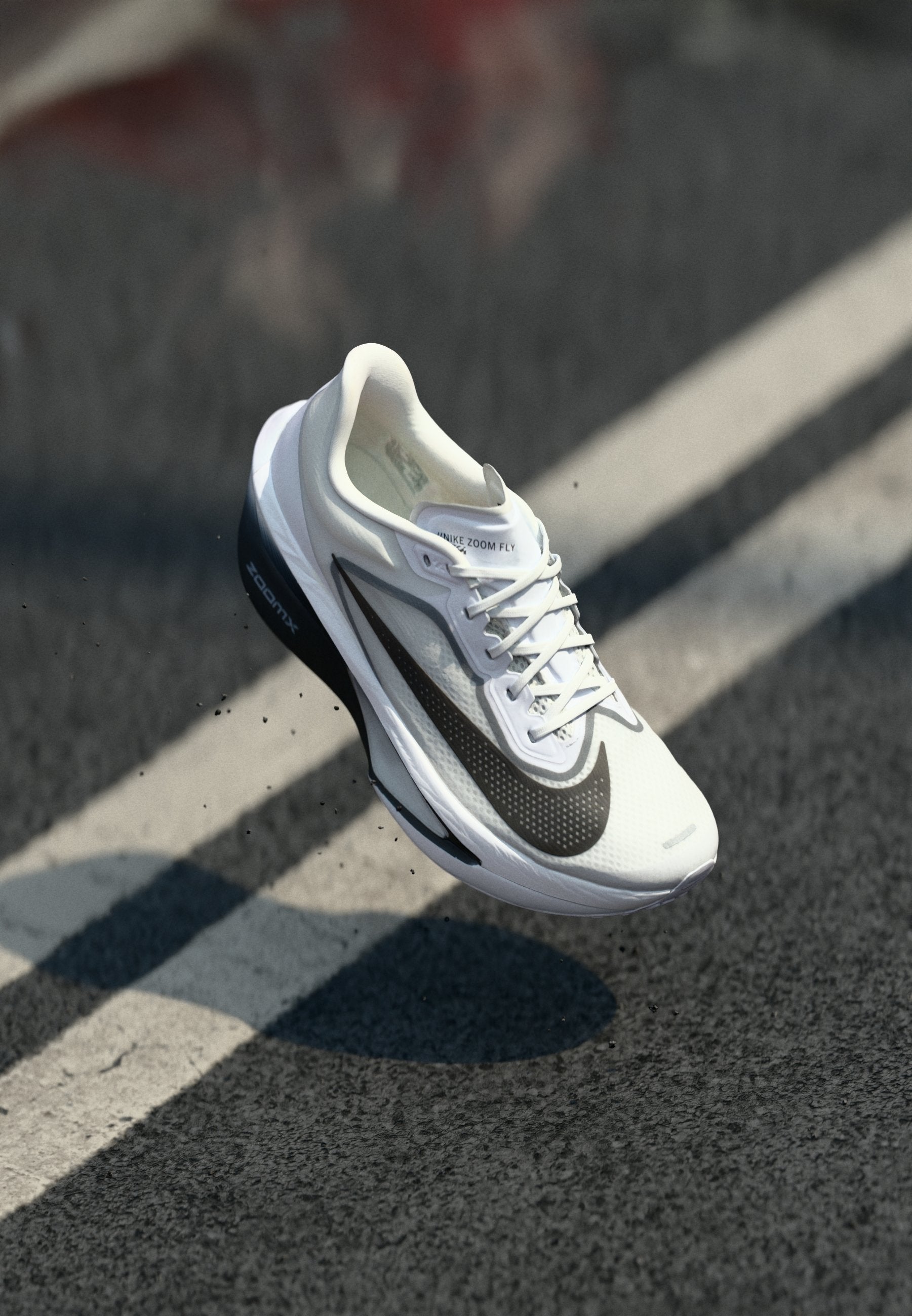 ZOOM FLY  - Road running shoes - white/black/smoke grey/metallic silver