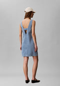 ROBE TRAPEZE EN JEAN COL EN V CK AQU - Robe en jean - ck aquatic
