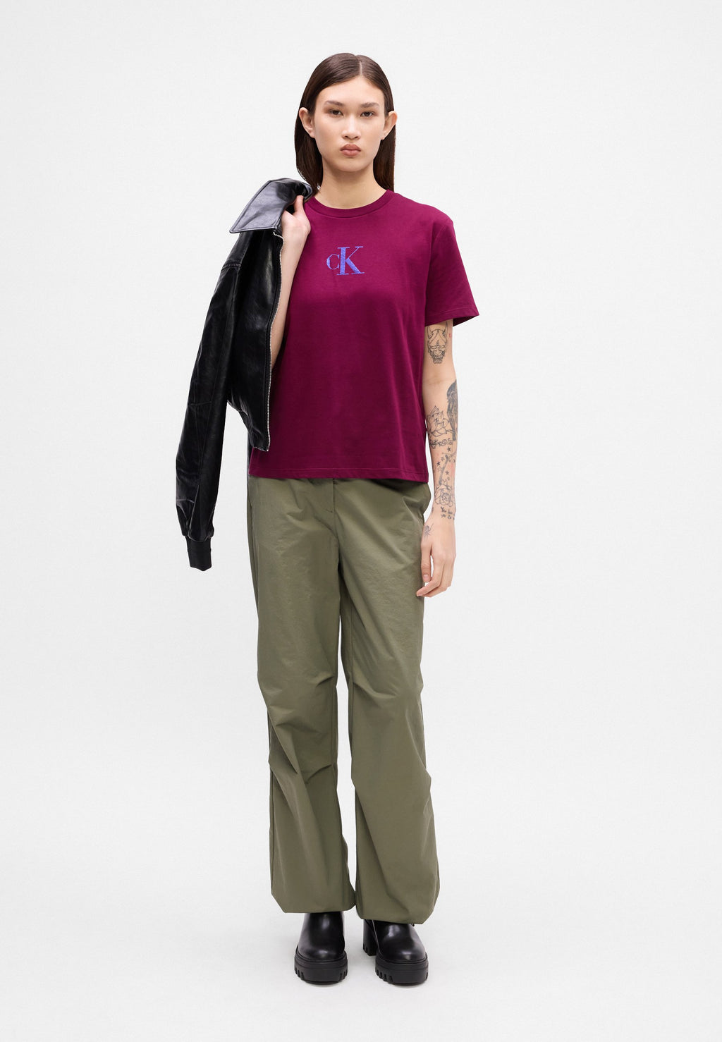 CLASSIC FOIL TEE - Print T-shirt - berry glaze