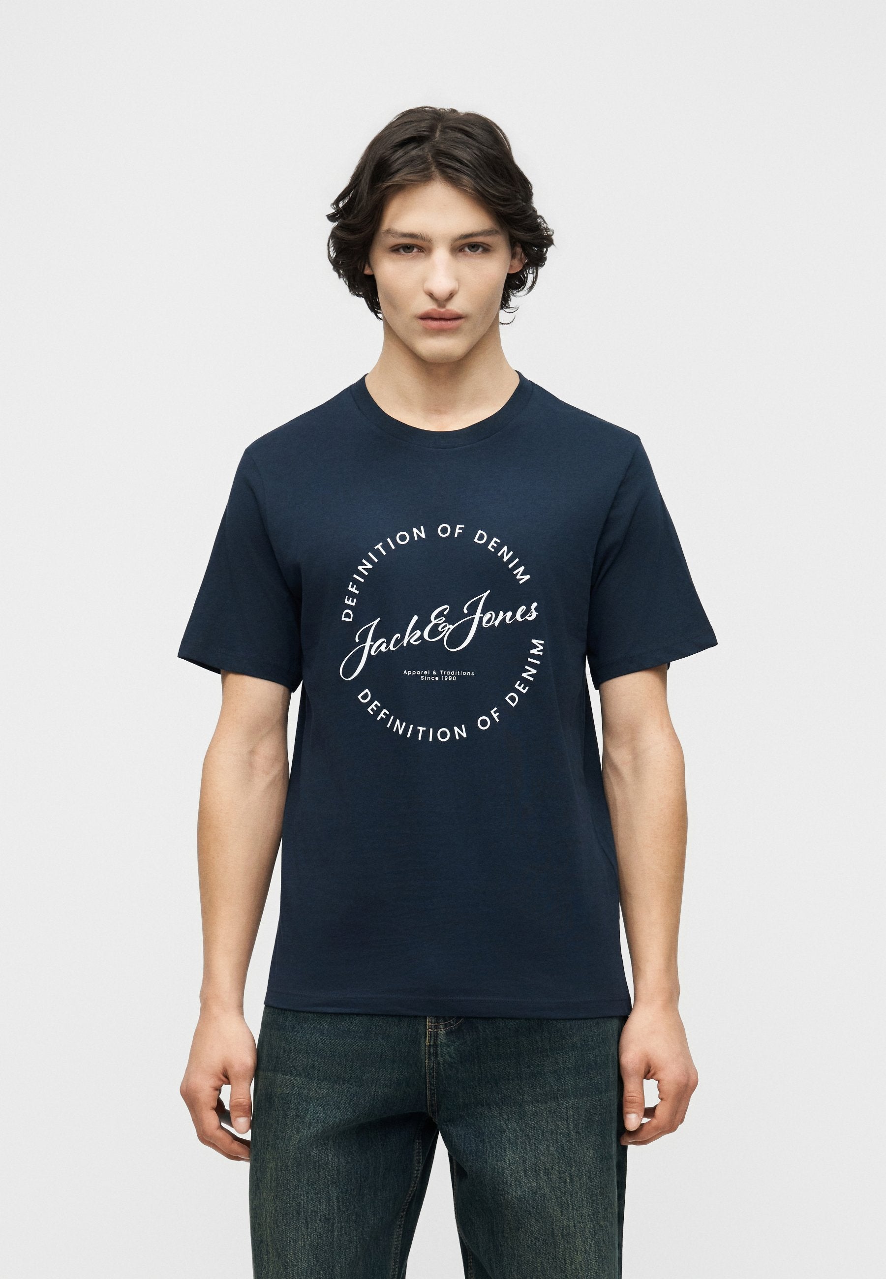 JJGRAYSON TEE CREW NECK 3 PACK - Print T-shirt - moonbeam/celestial blue/navy blazer